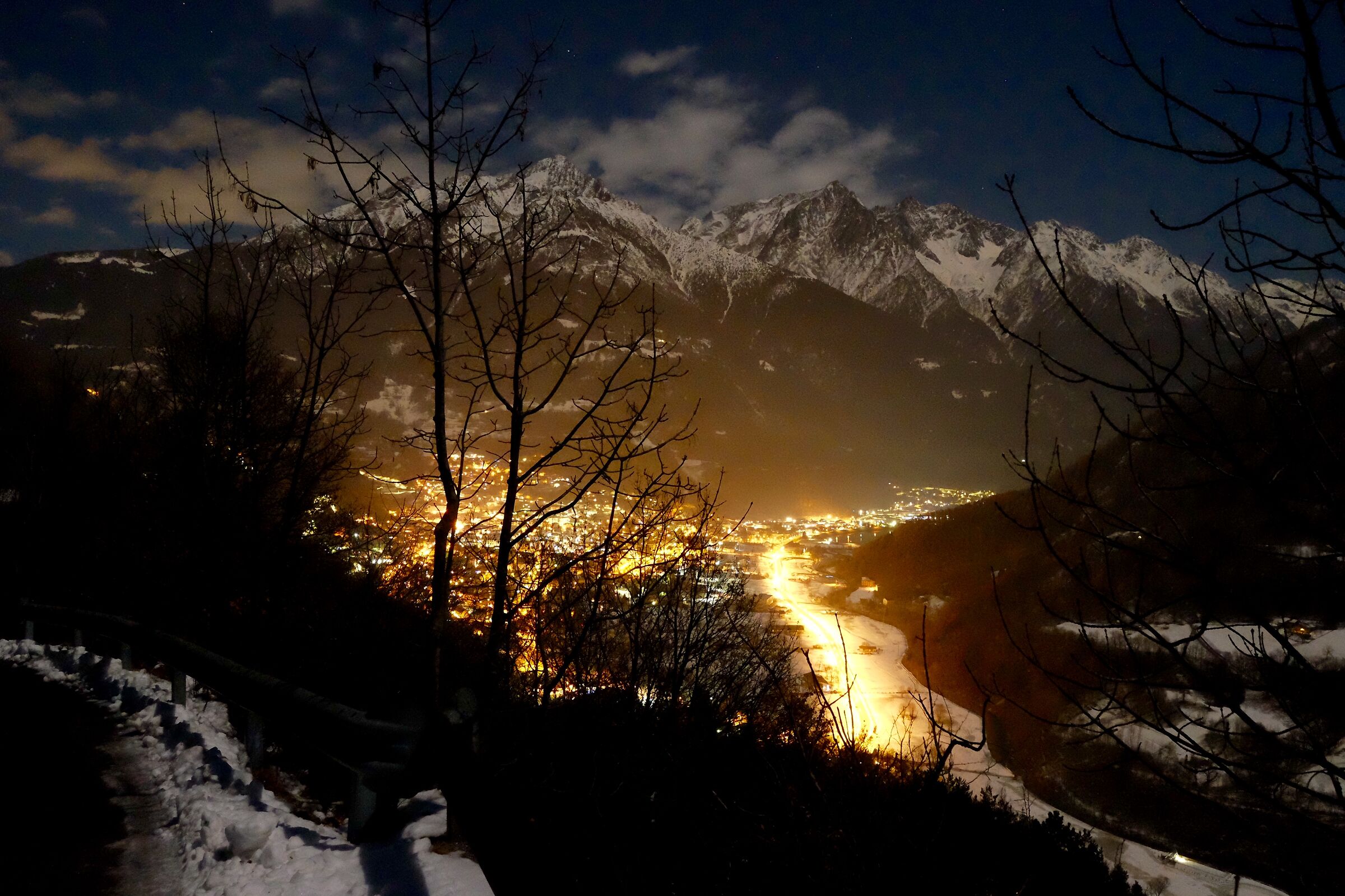 Edolo at night High Valley Camonica BS