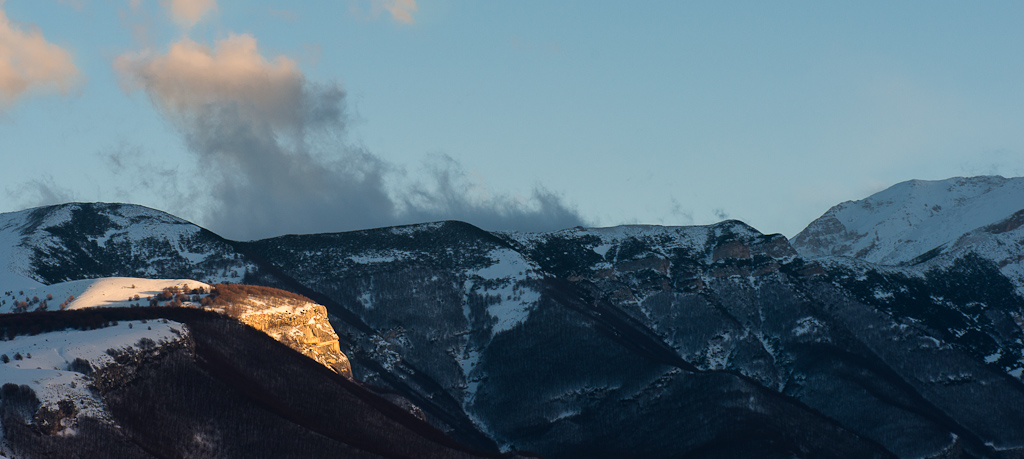 last of the sun on the mountain