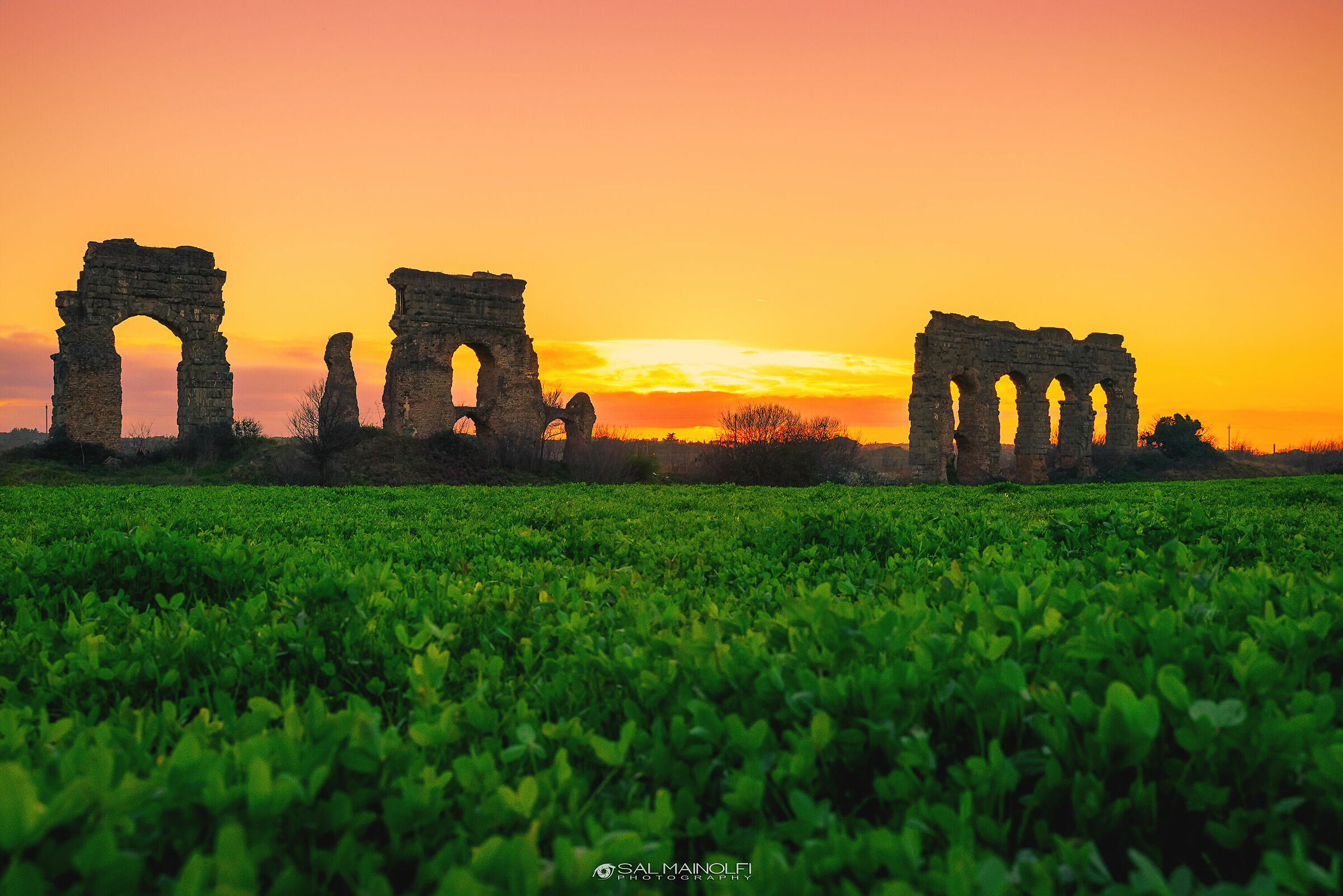 Park of the Aqueducts at sunset