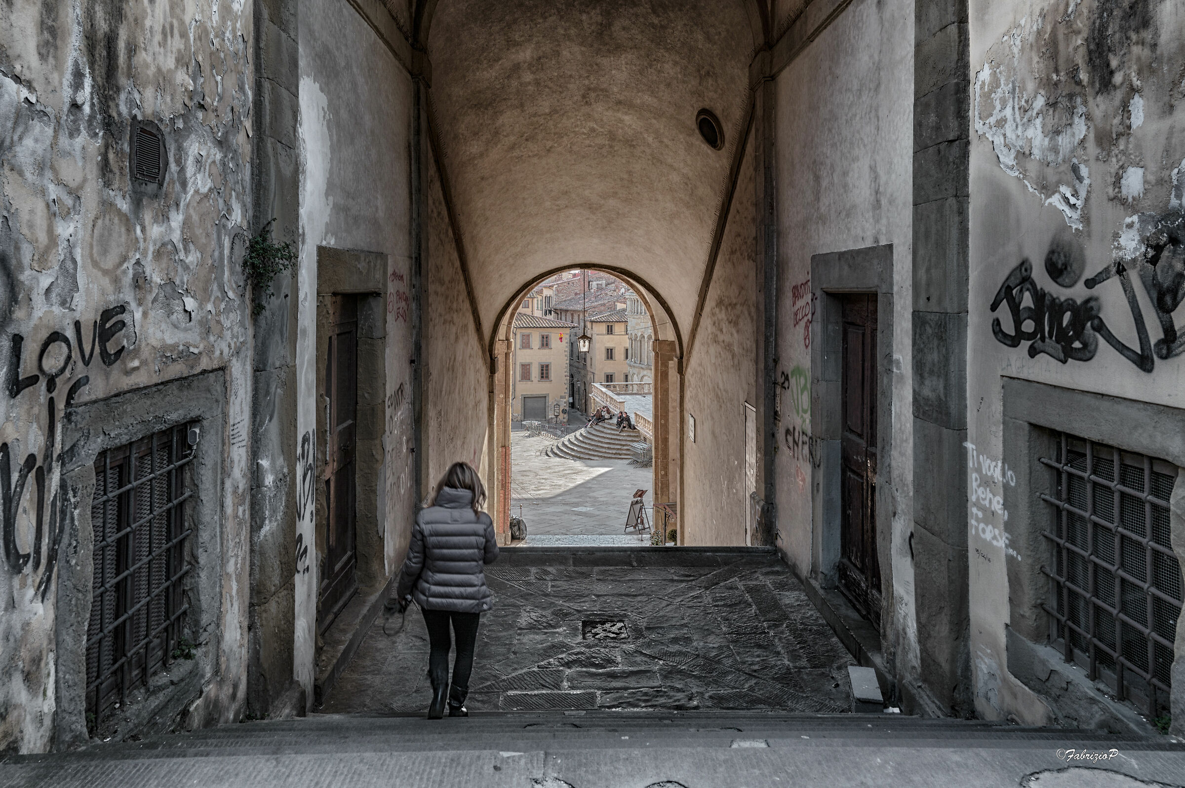 Descending towards the Square