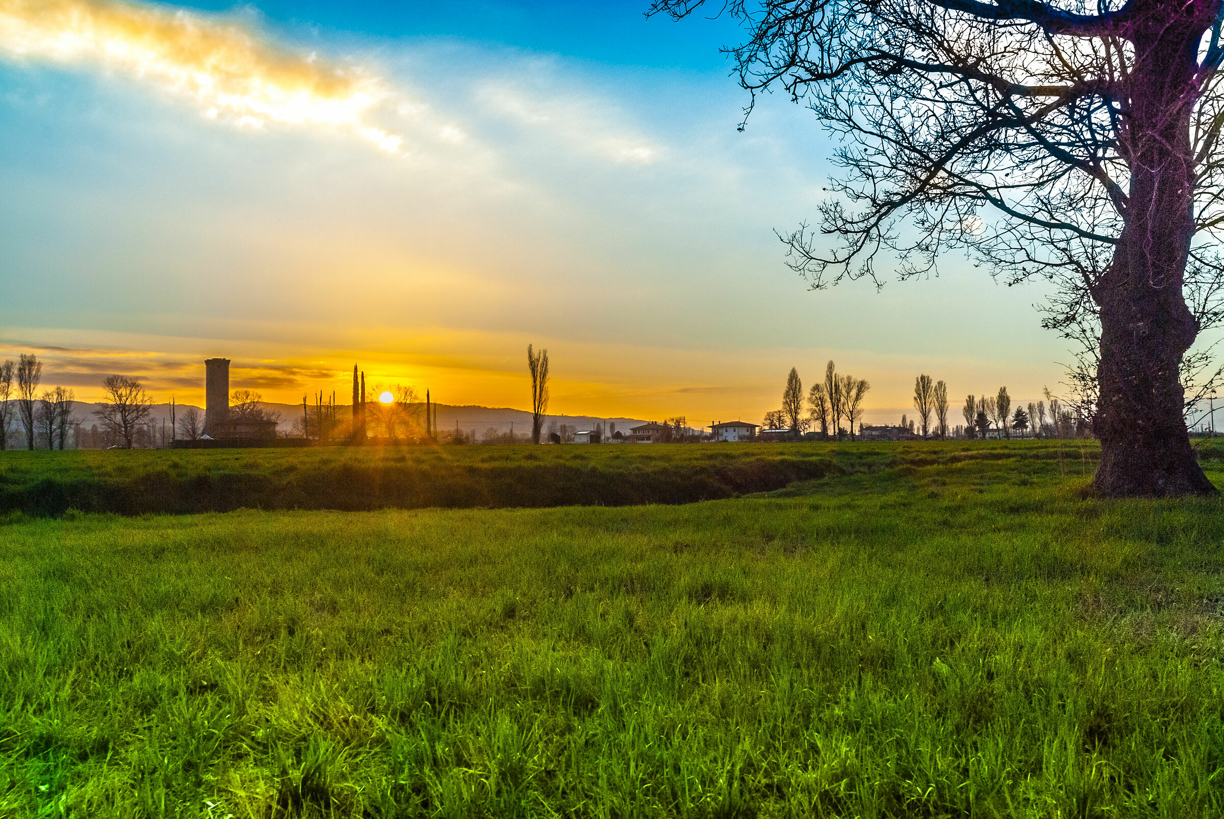 Sunset at the foot of Spello