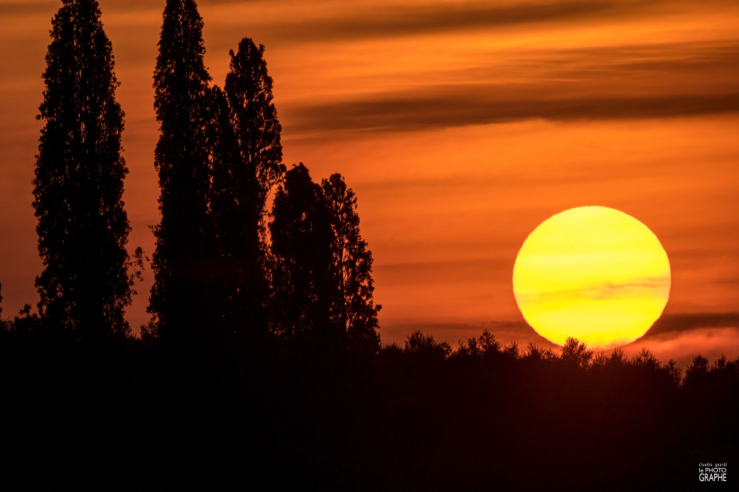 Sunset of fire on the Florentine hills