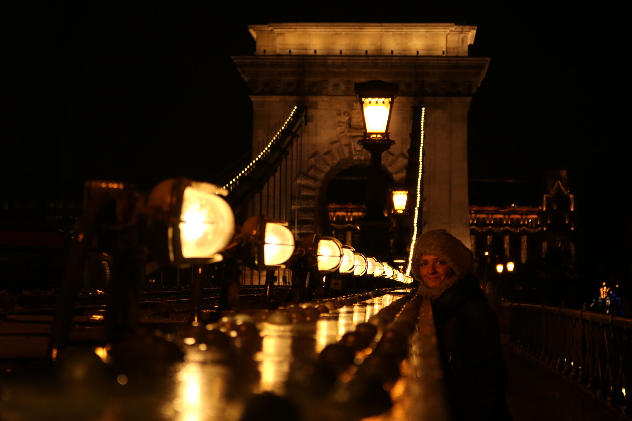 On the bridge in the evening