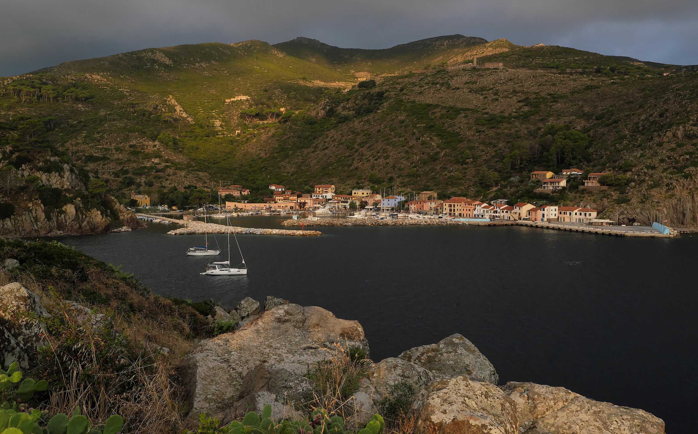 The Port of Capraia Isola, in its frame