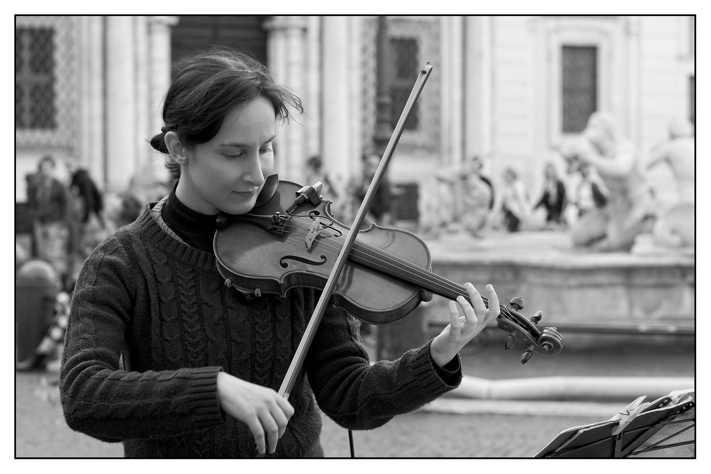 Her, alone with her music