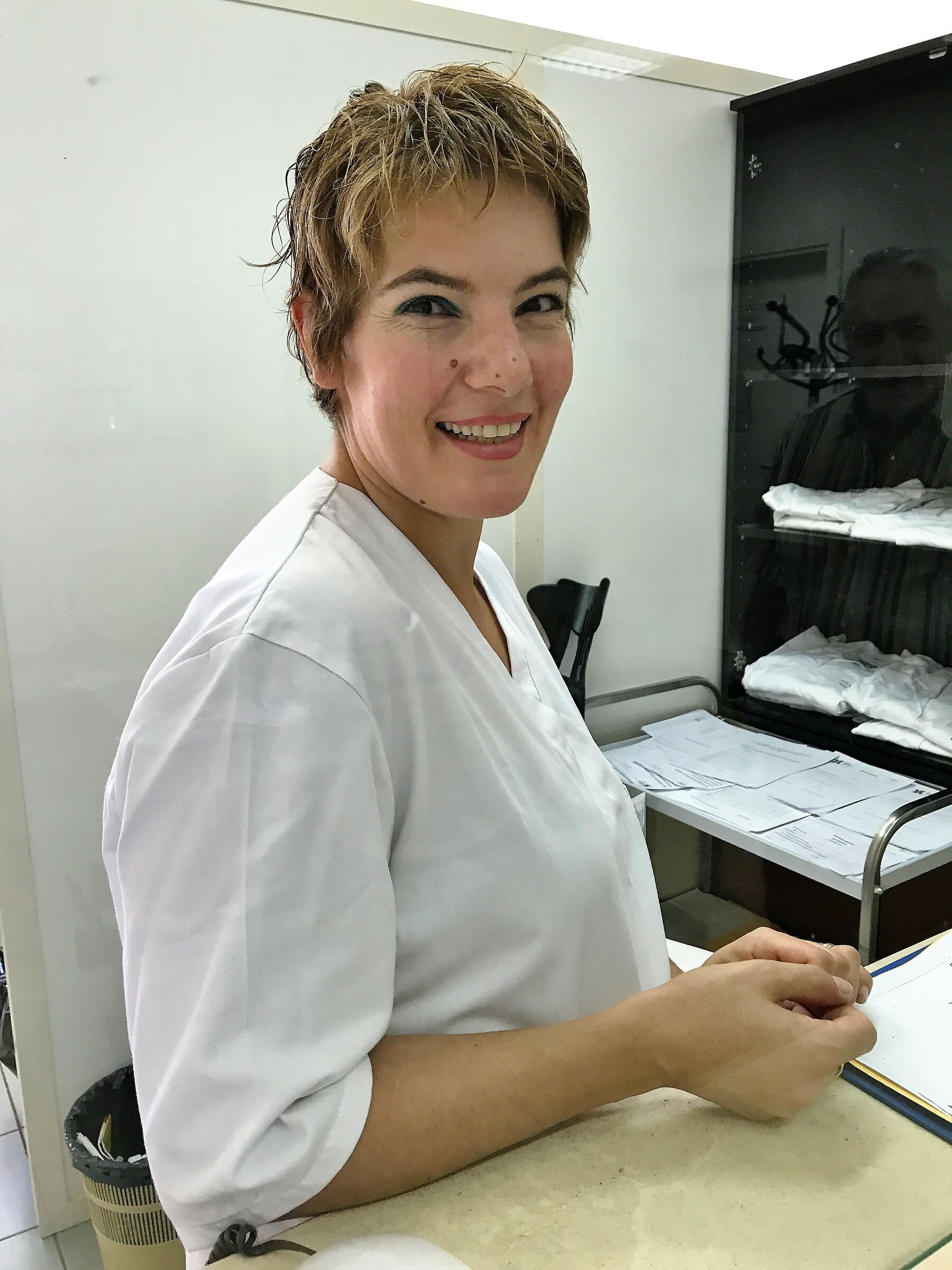 Accoglienza in sala prelievi.