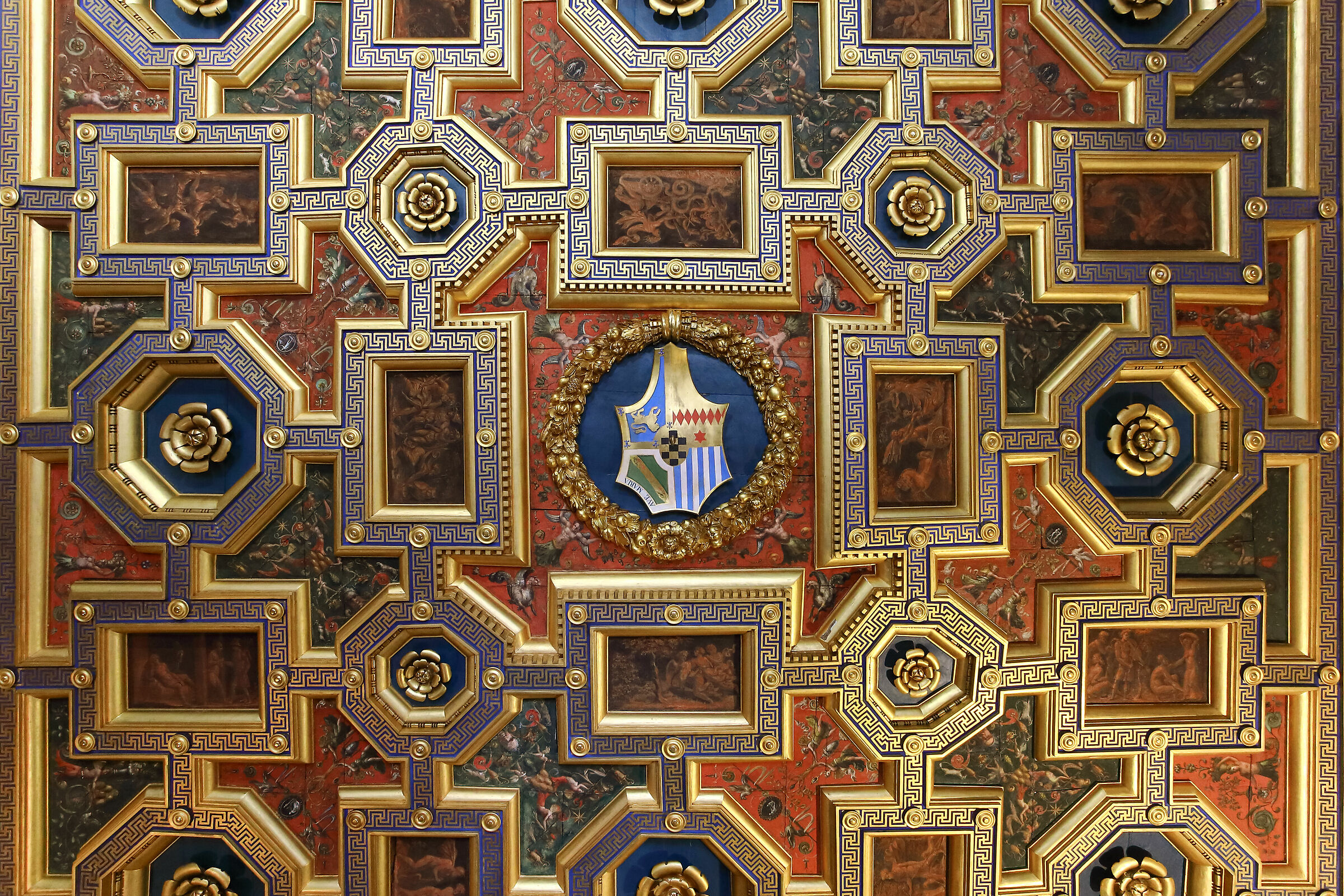 Coffered ceiling Decorations, Villa Farnesina, Rom
