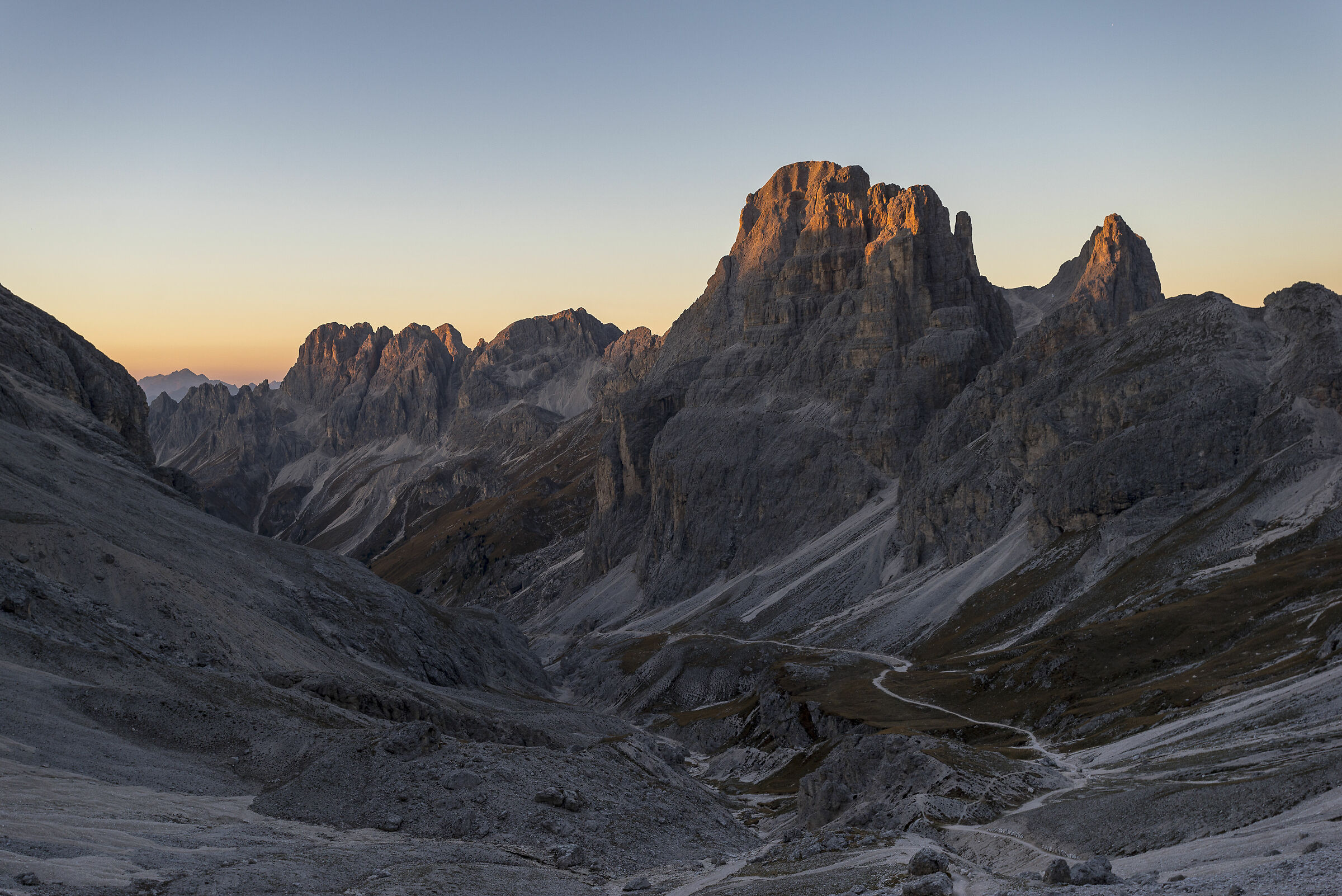 Sunrise on the Vajolet Valley