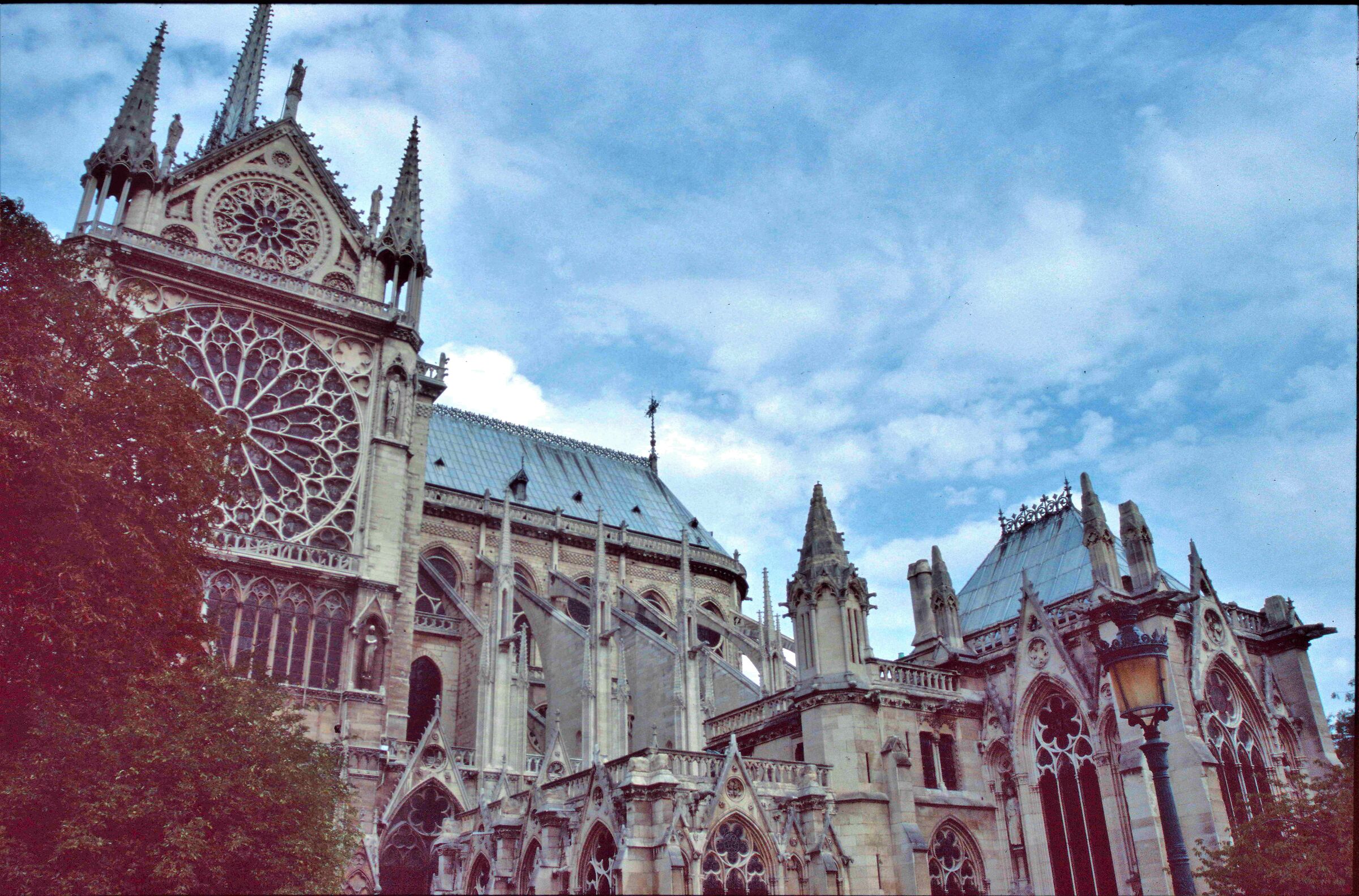 High up the roof gone almost completely destroyed