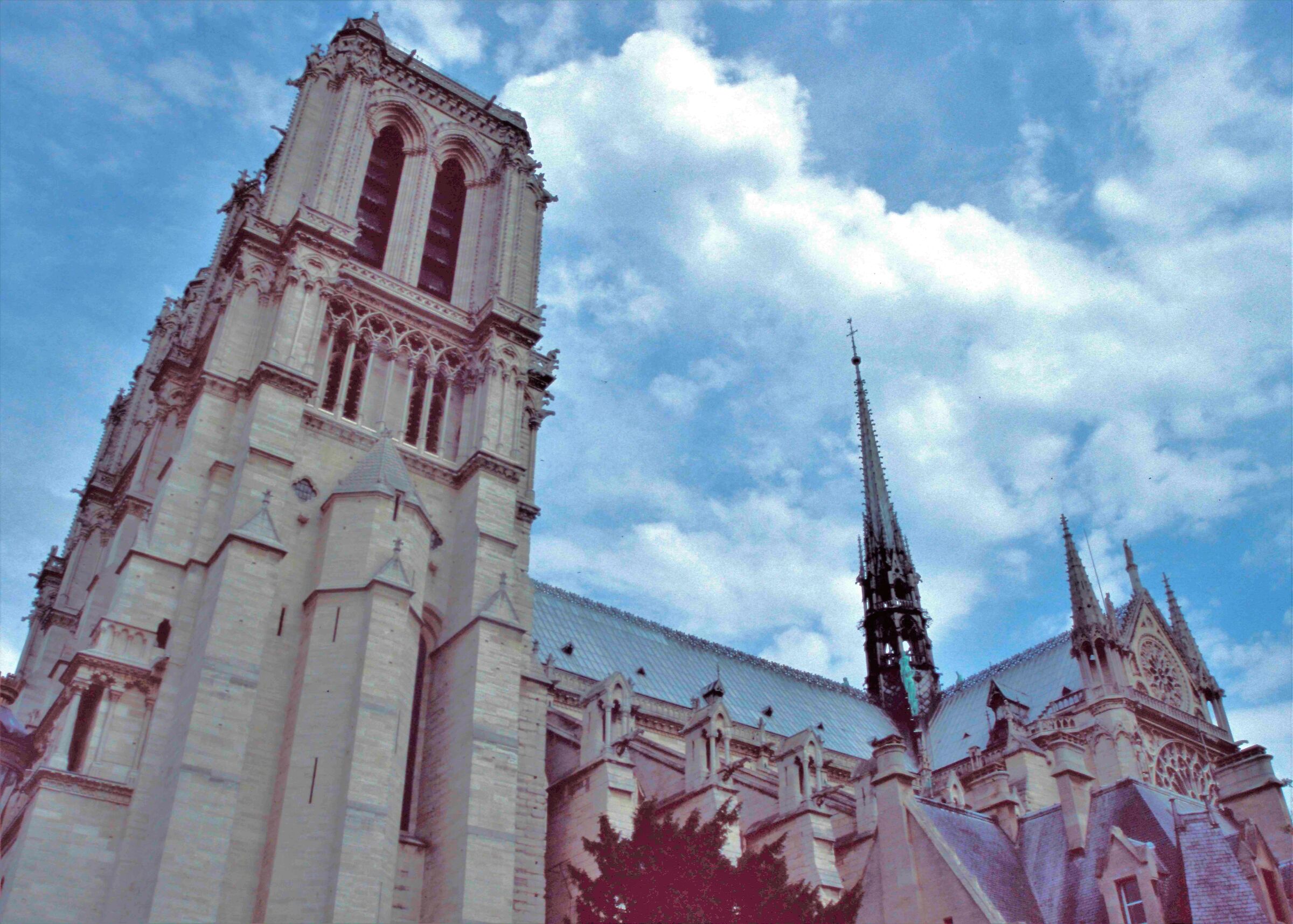 The roof and the spire went completely destroyed