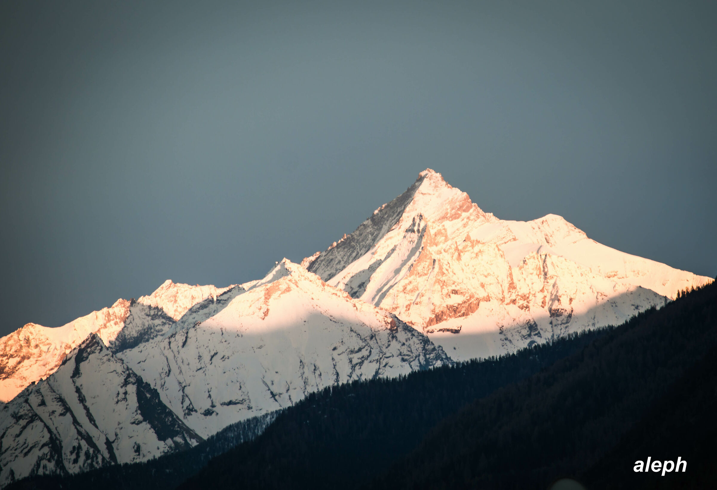 The Grivola, sunset