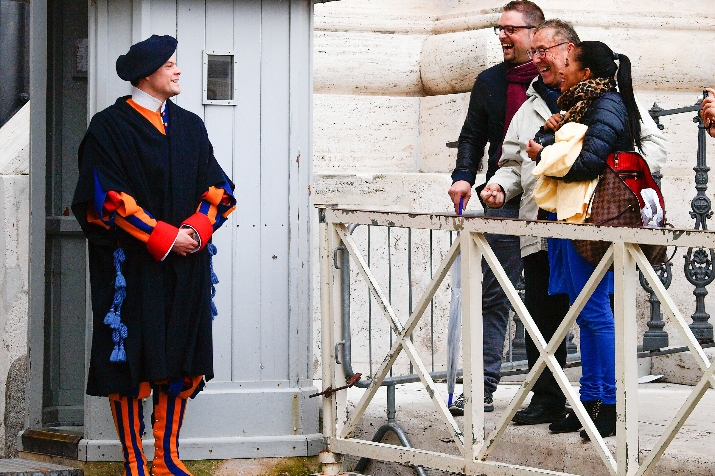 Even the Swiss guards sometimes laugh!