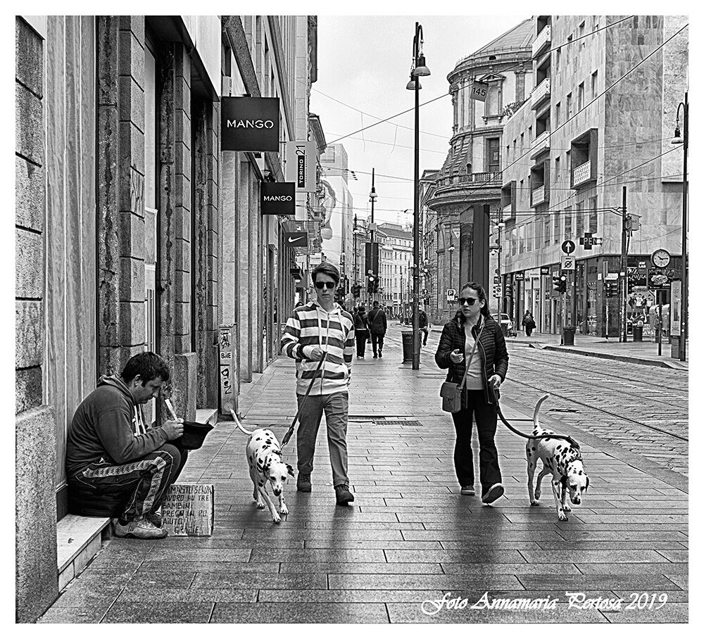 Four steps in Via Torino