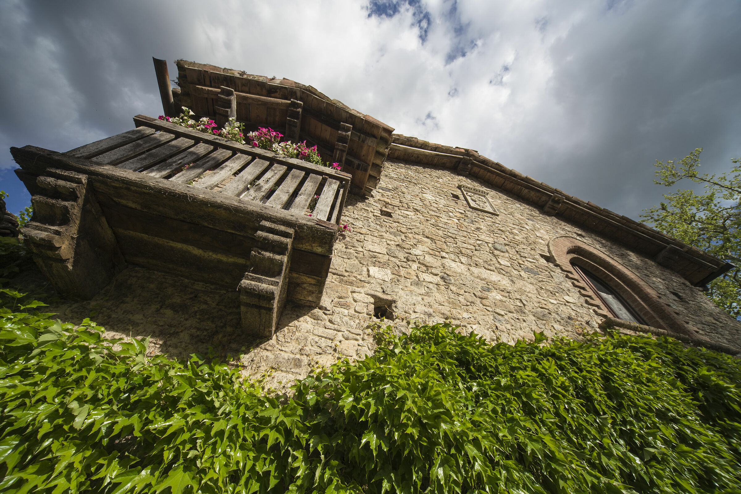 Casina con edera al grandangolo....