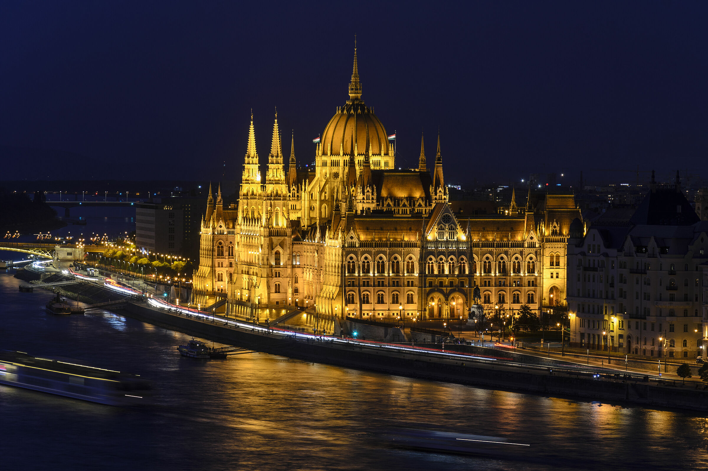 Night Budapest Parliament
