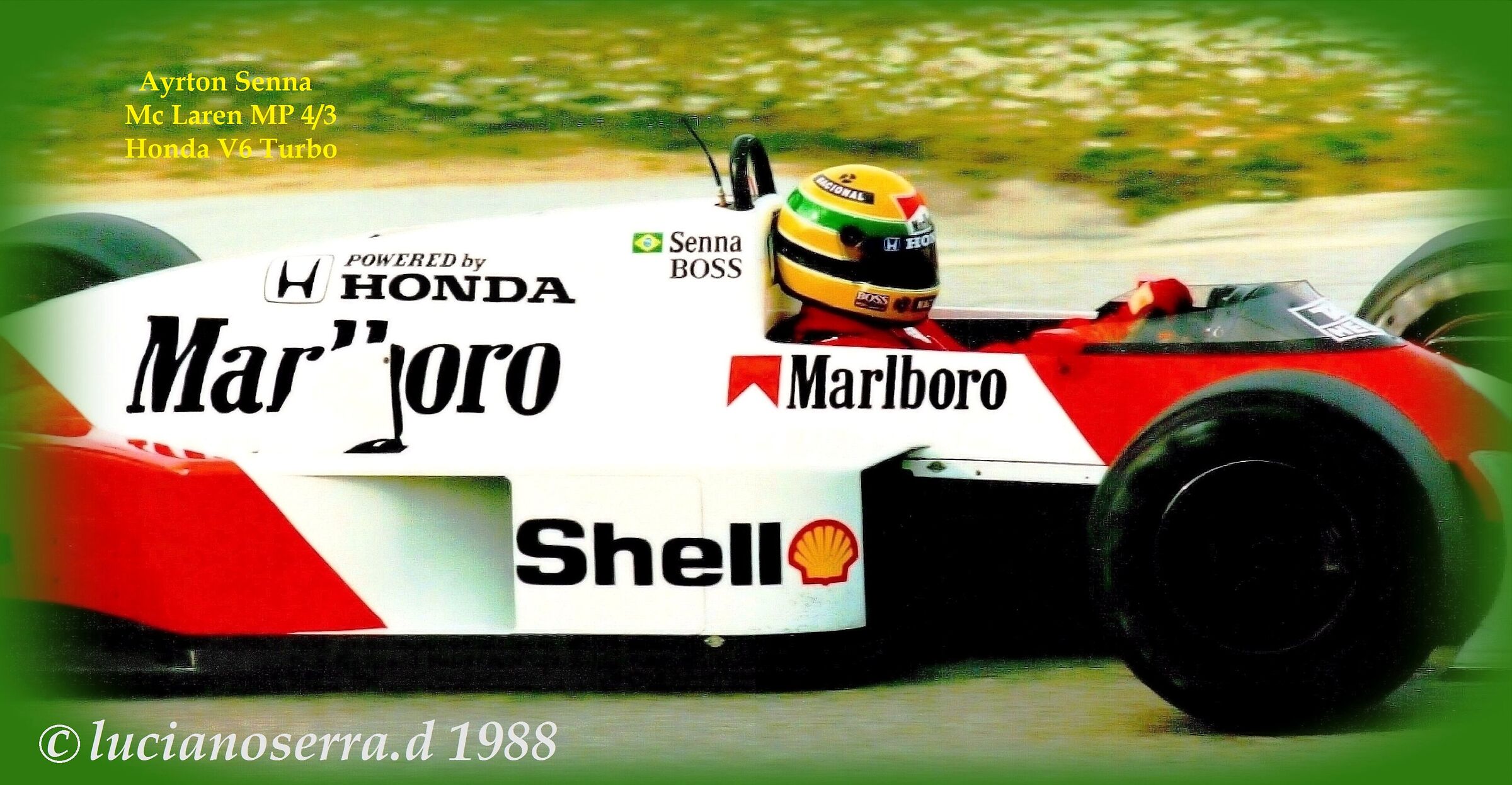 Ayrton Senna su McLaren MP 4/3 Honda V6 Turbo vers.1987