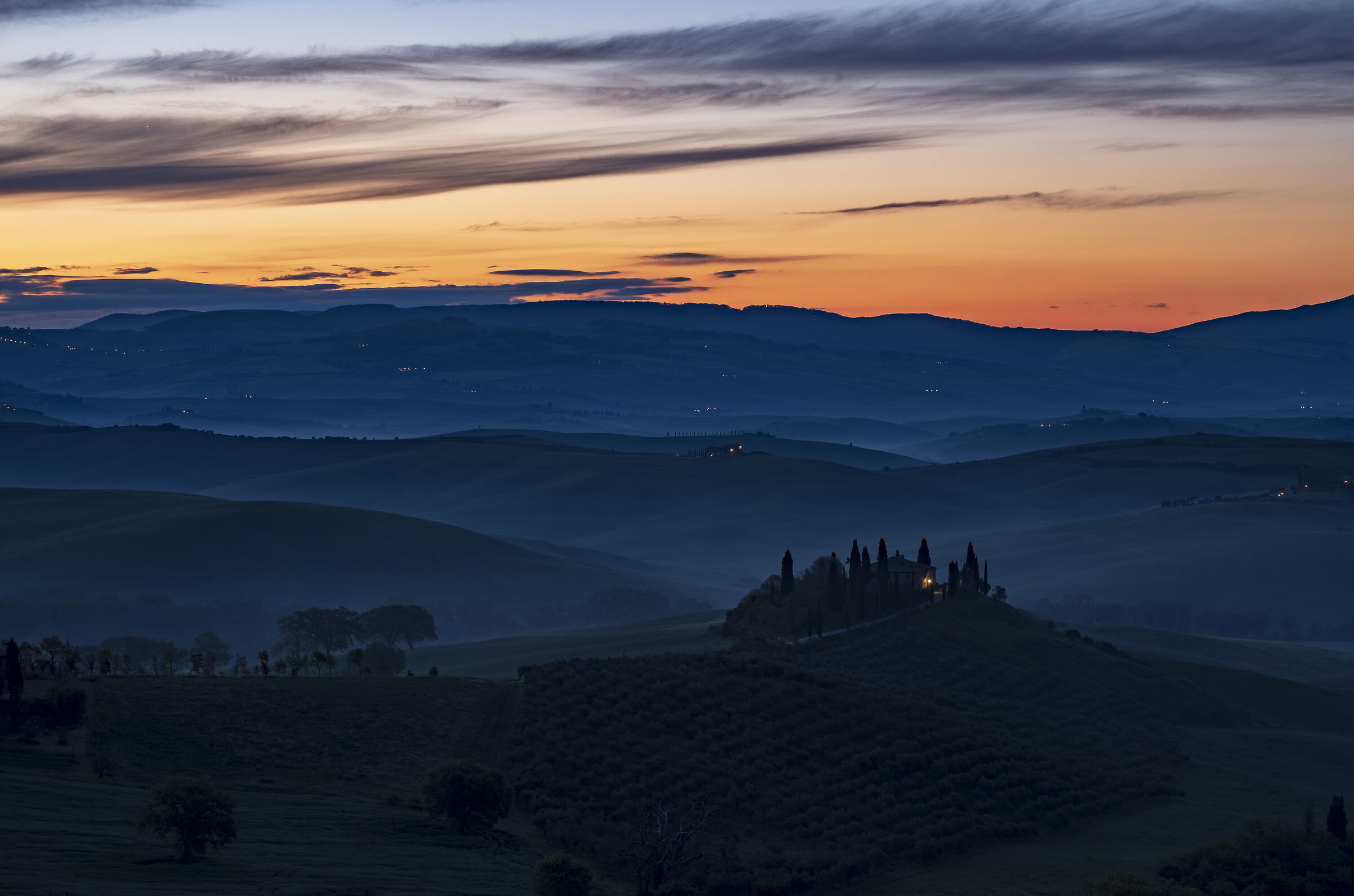 Podere Belvedere at dawn
