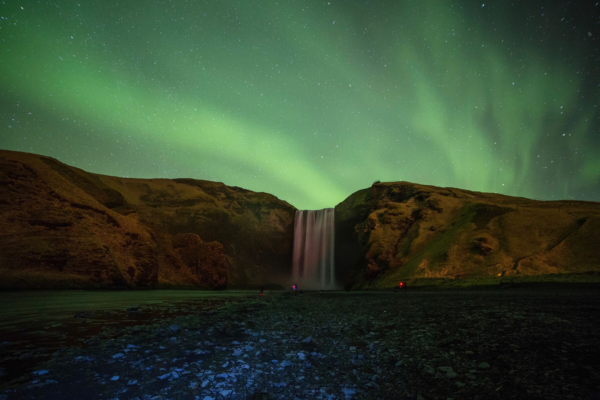 Waterfall and Lights