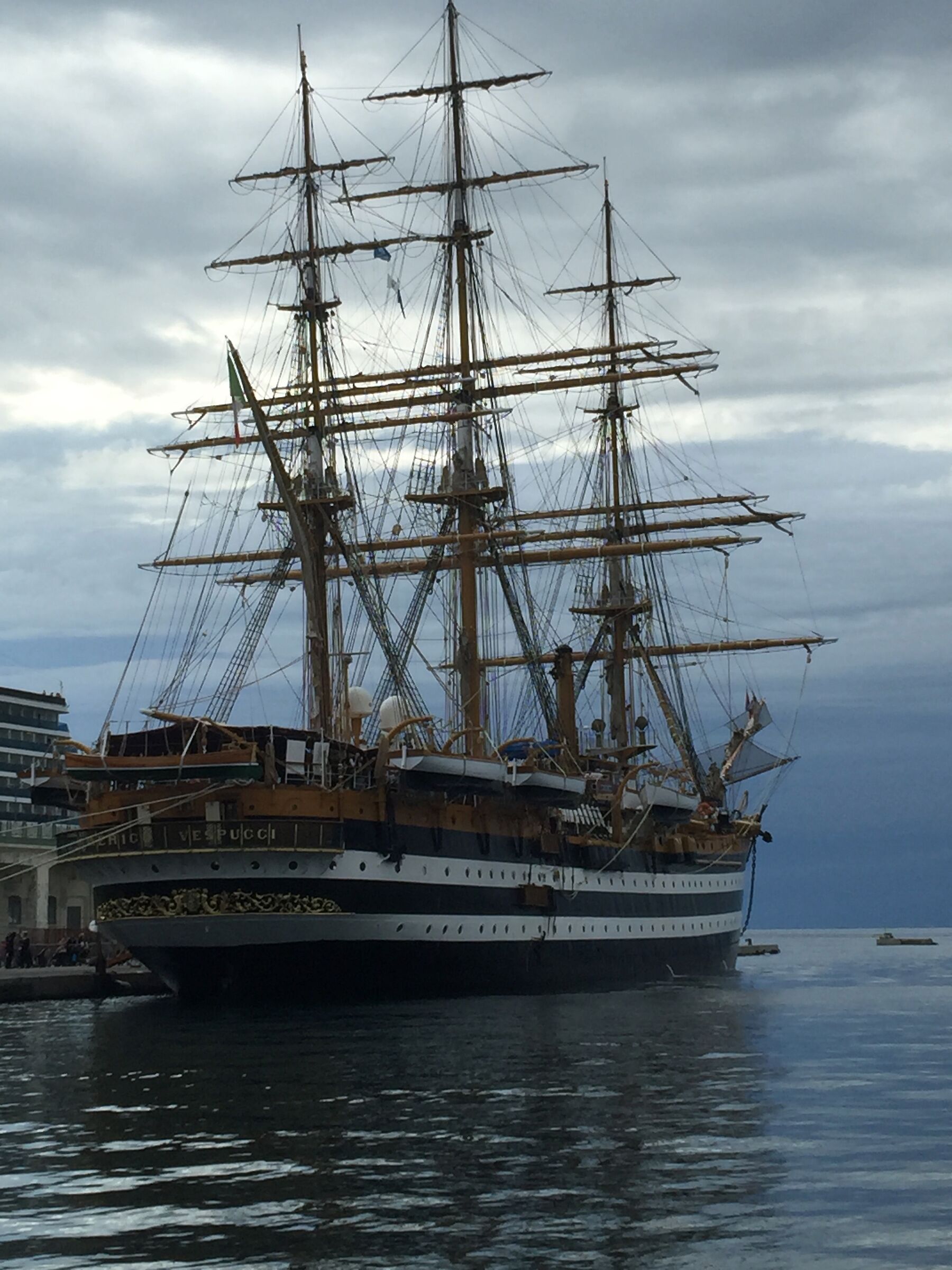 Sailing ship in the Trieste port