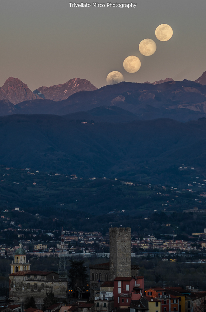 Arcola e il sorgere di Luna piena