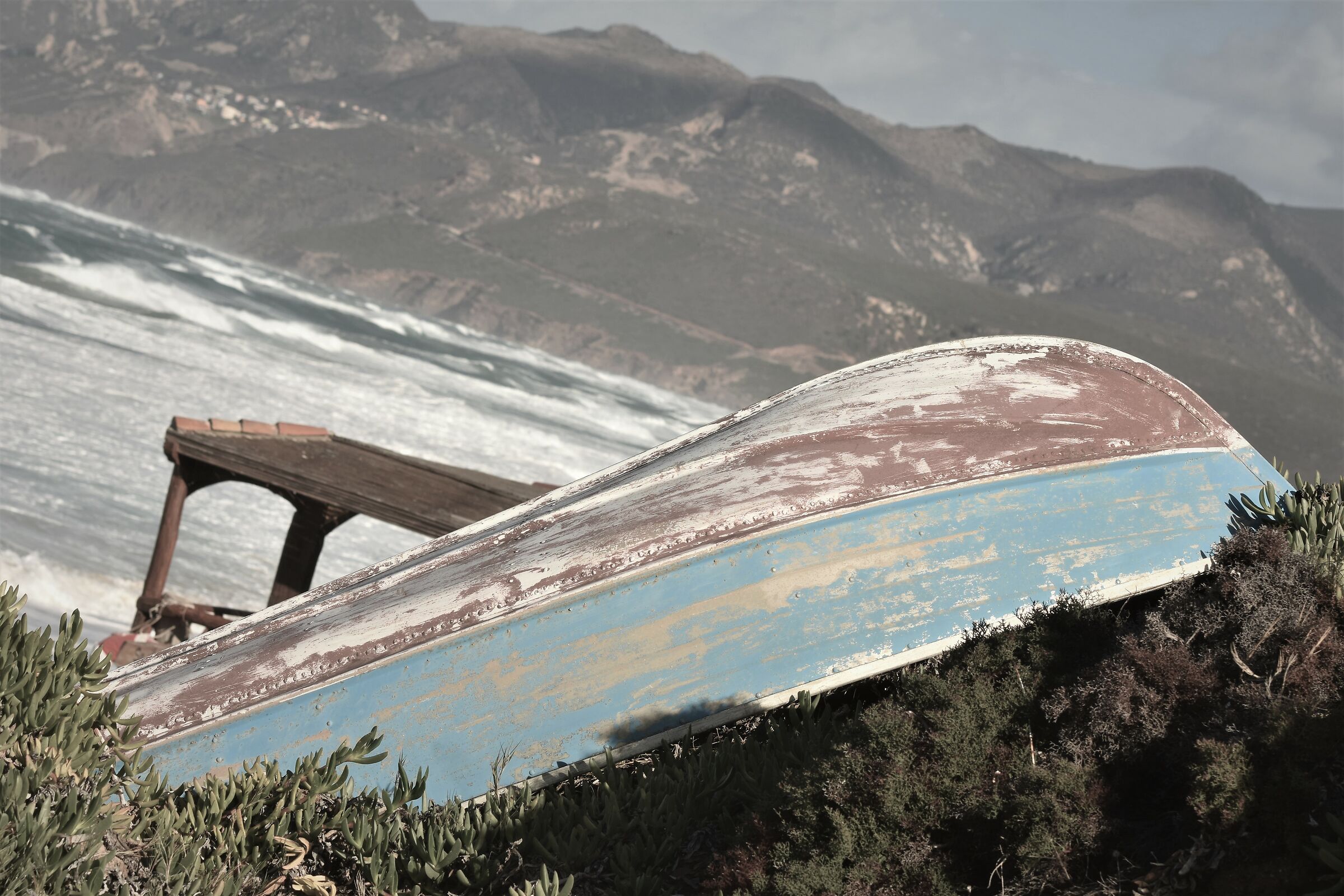 finche la barca ...andava...ora riposa e guarda il mare