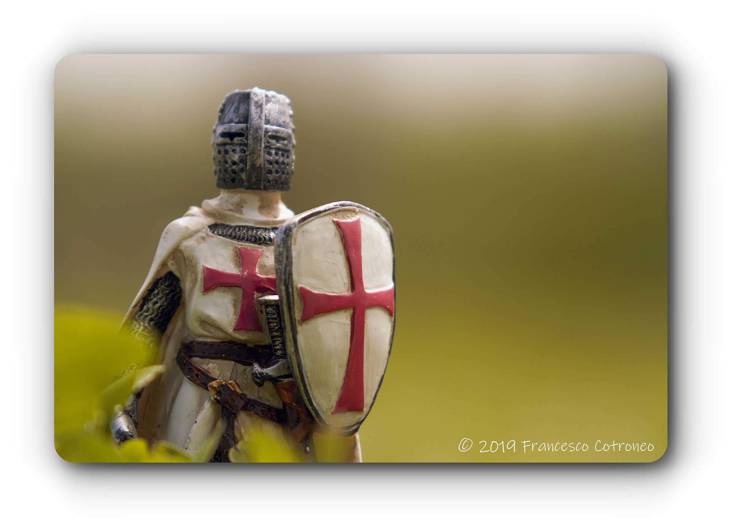 Cavaliere templare in un campo a Virle Piemonte