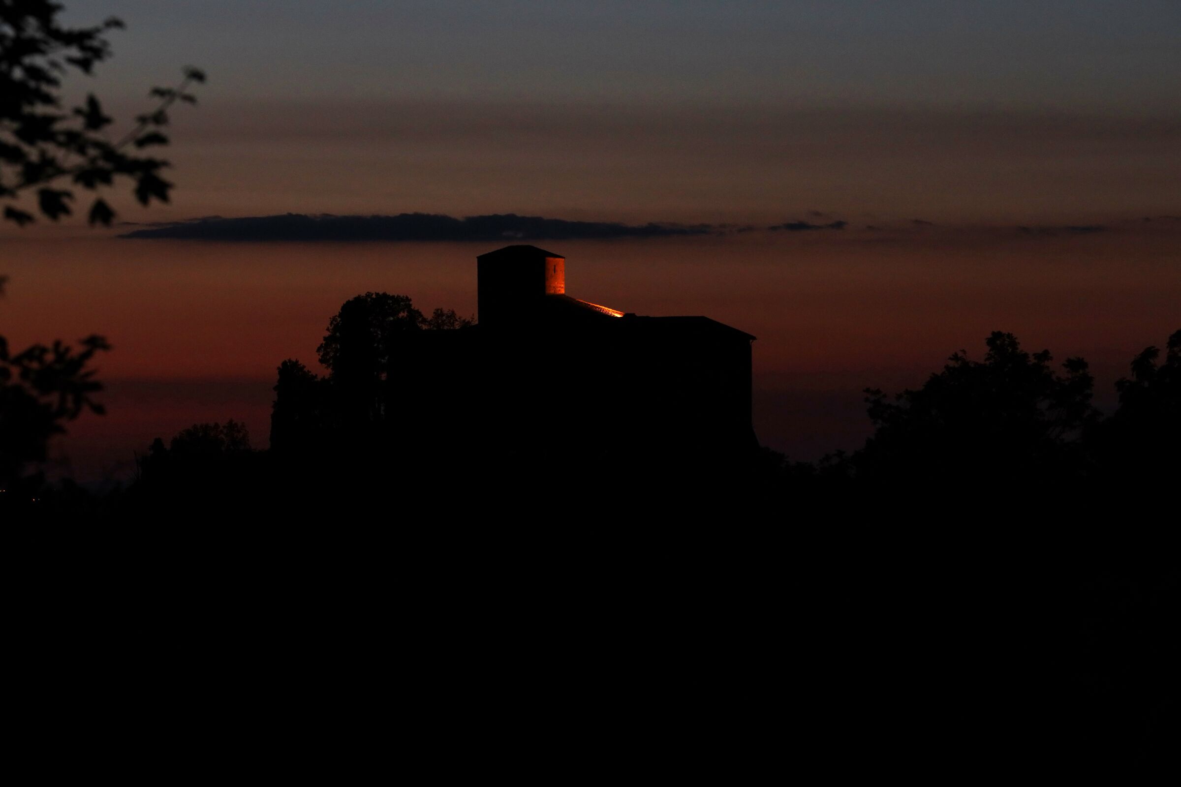 Sunset on Bianello Castle