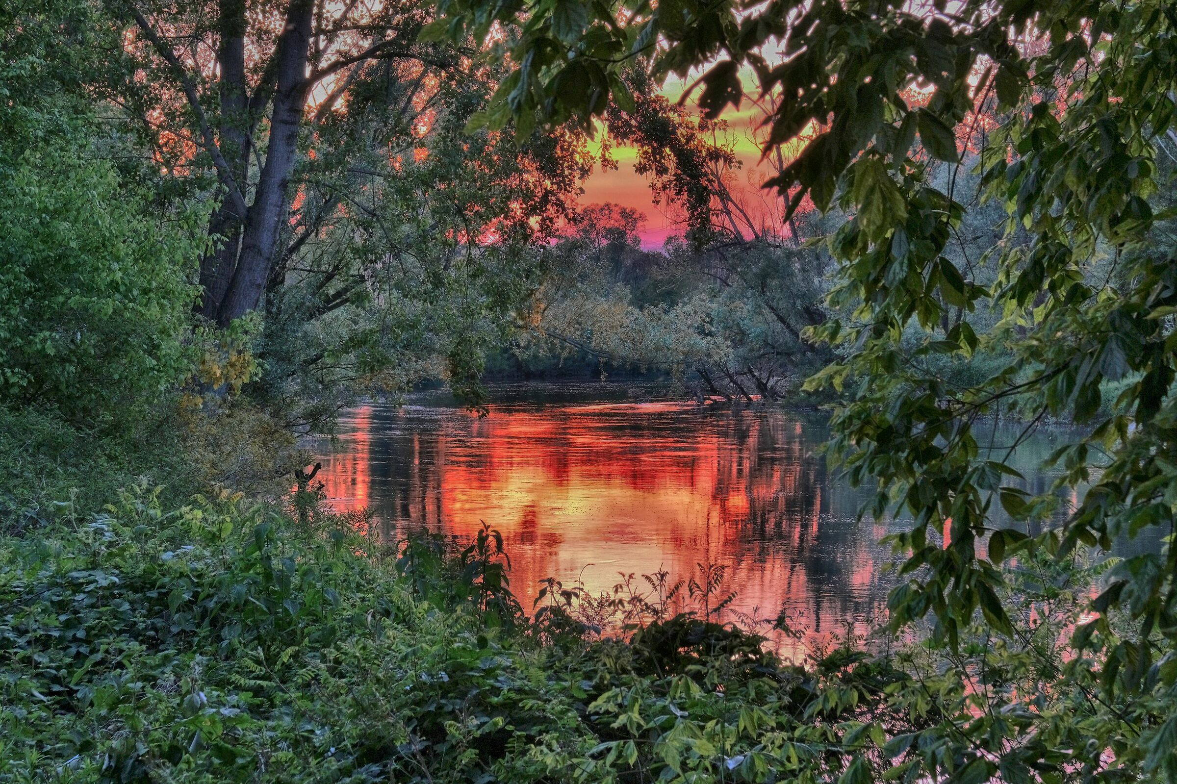 Tramonto sul fiume Oglio