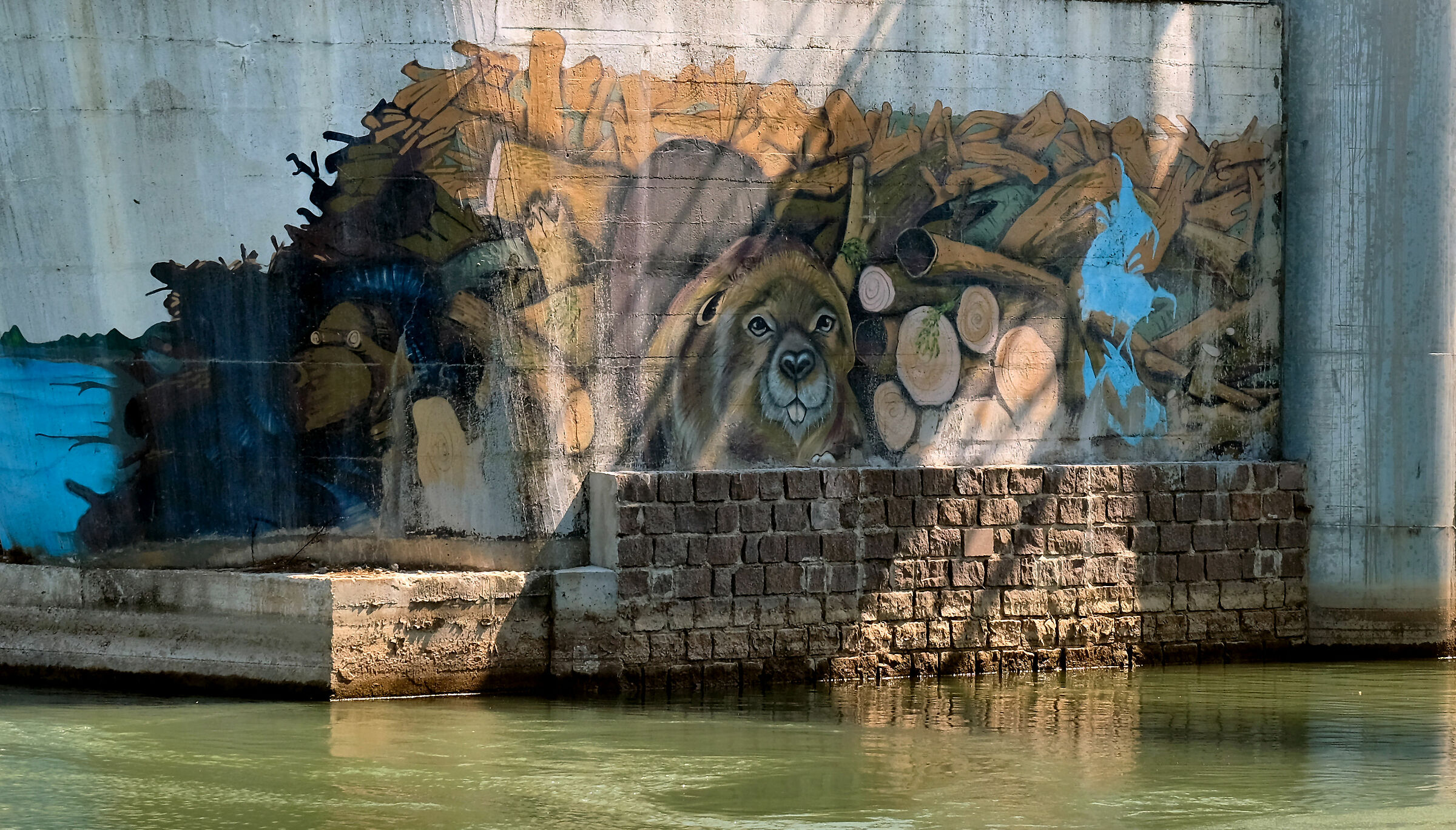 Murals on the dam