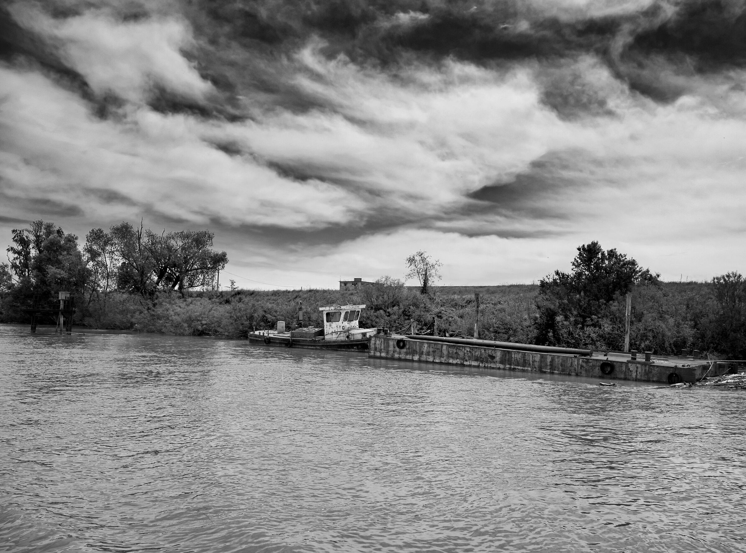 Wreck at Cà Tiepolo on the Po of Venice