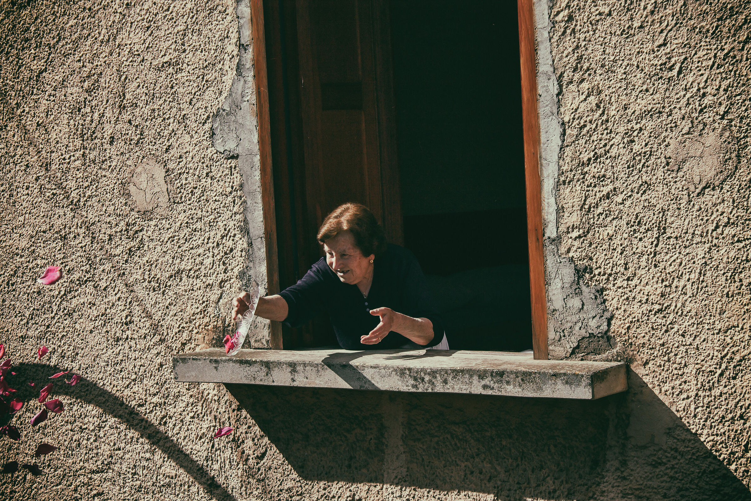 At the passage of the procession...