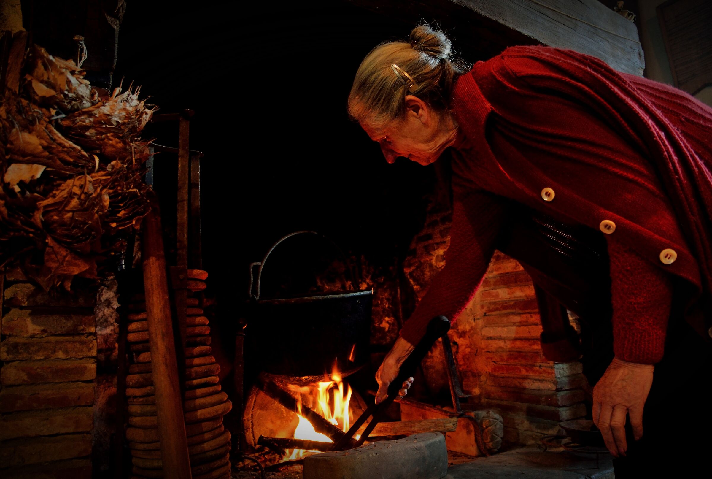 The heat of the fire