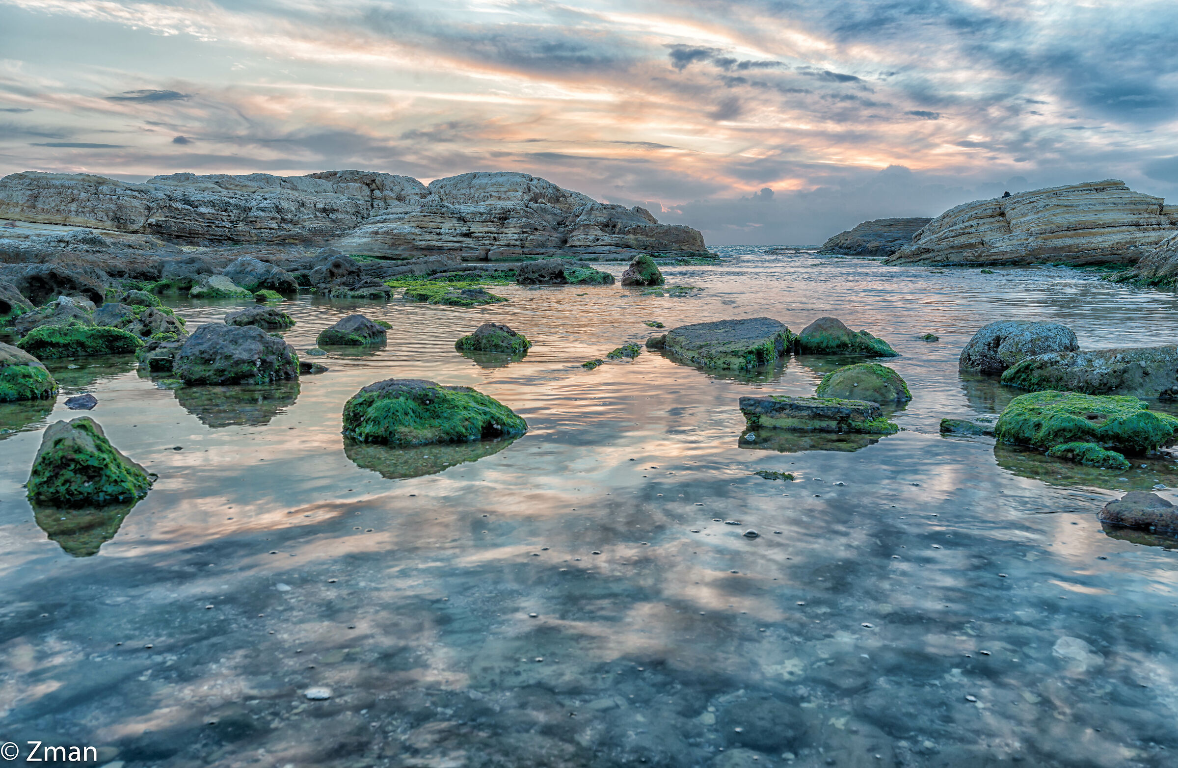 Rocks, Sea at Sunset