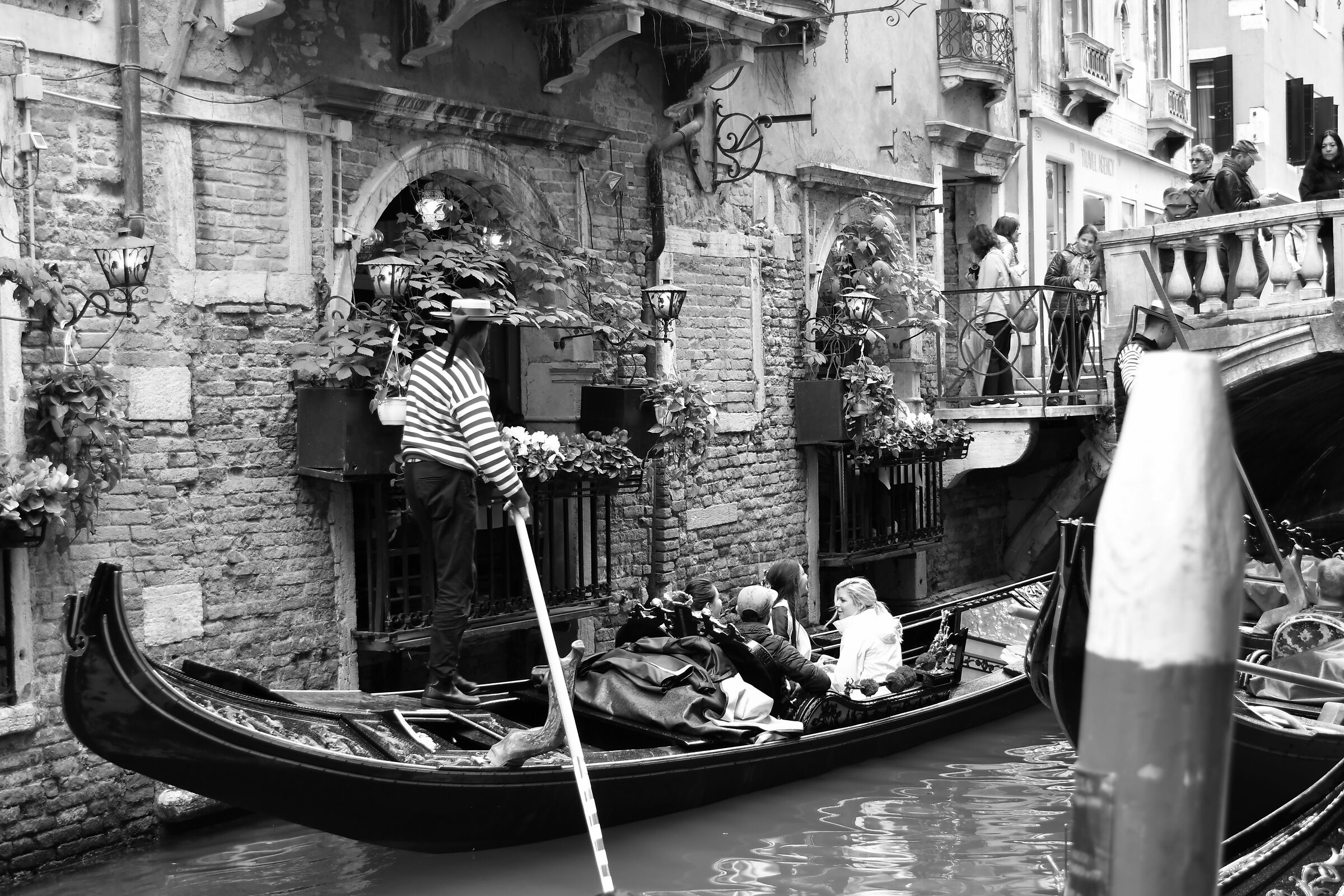 Venice in the rain with its canals