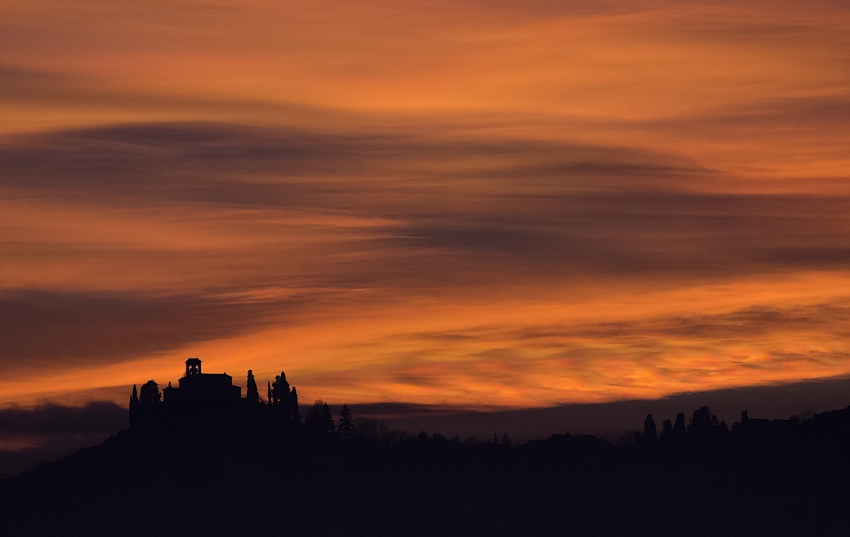 sunset on the hill of Montevecchia