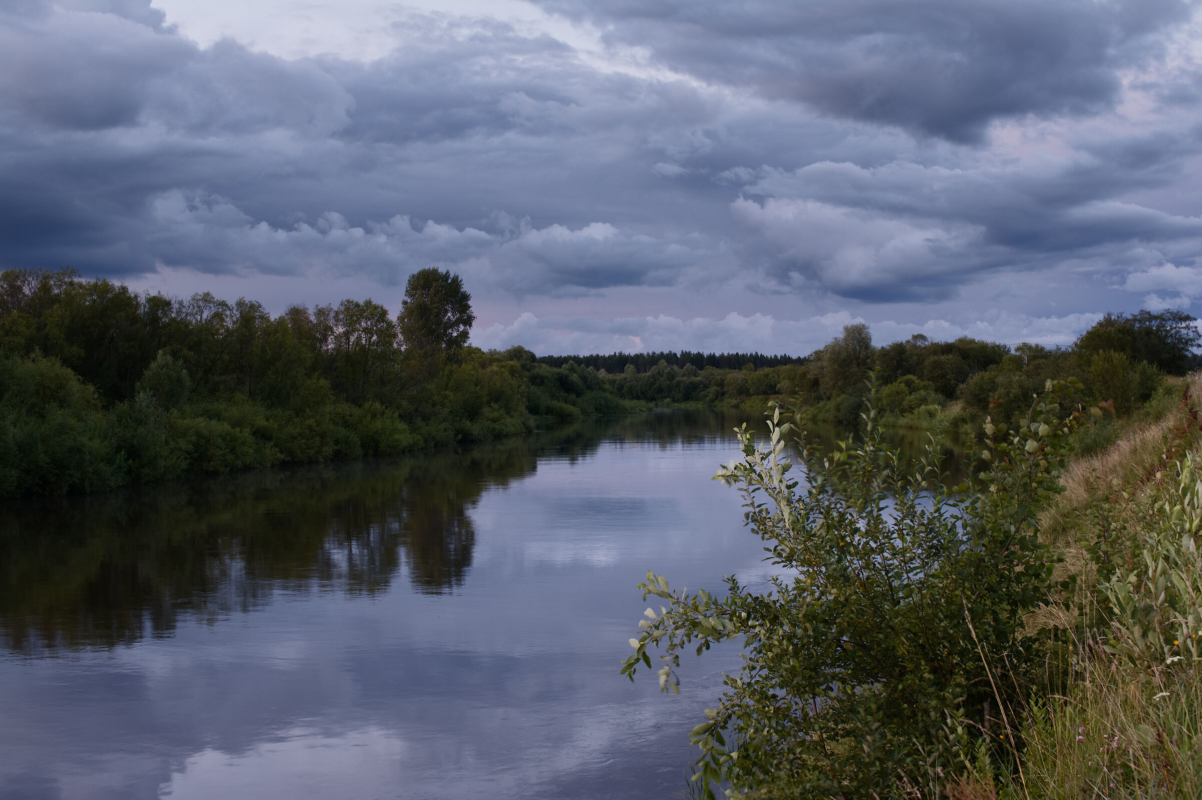 in the evening on the river