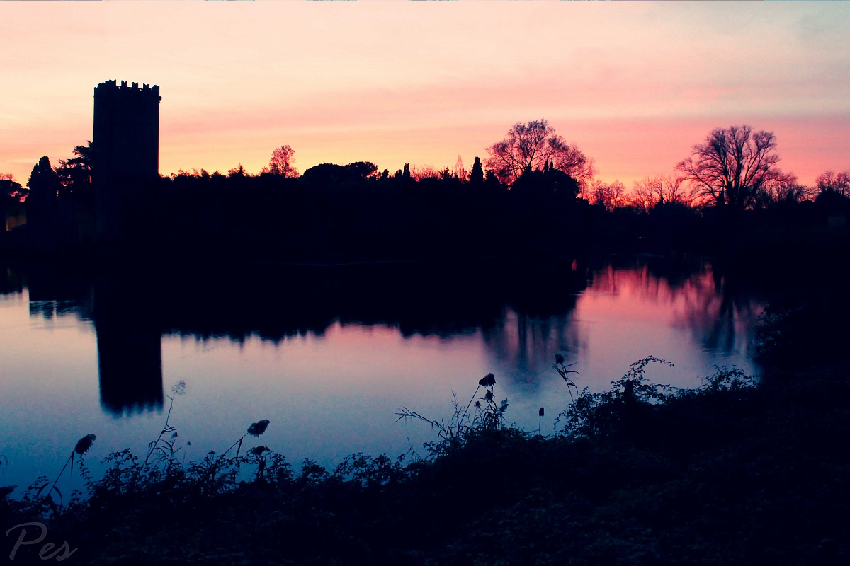 ninfa at sunset