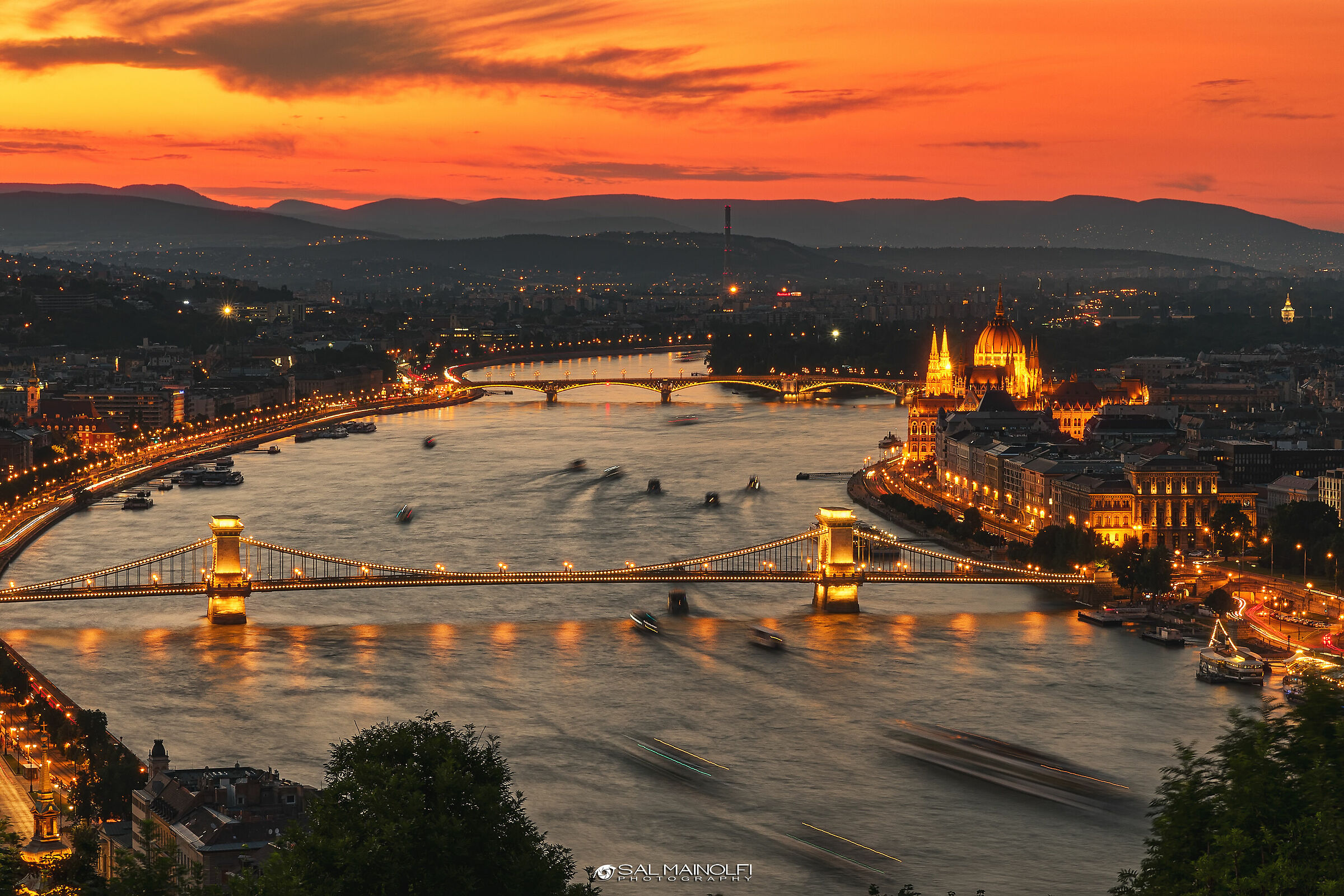 A warm sunset on the river
