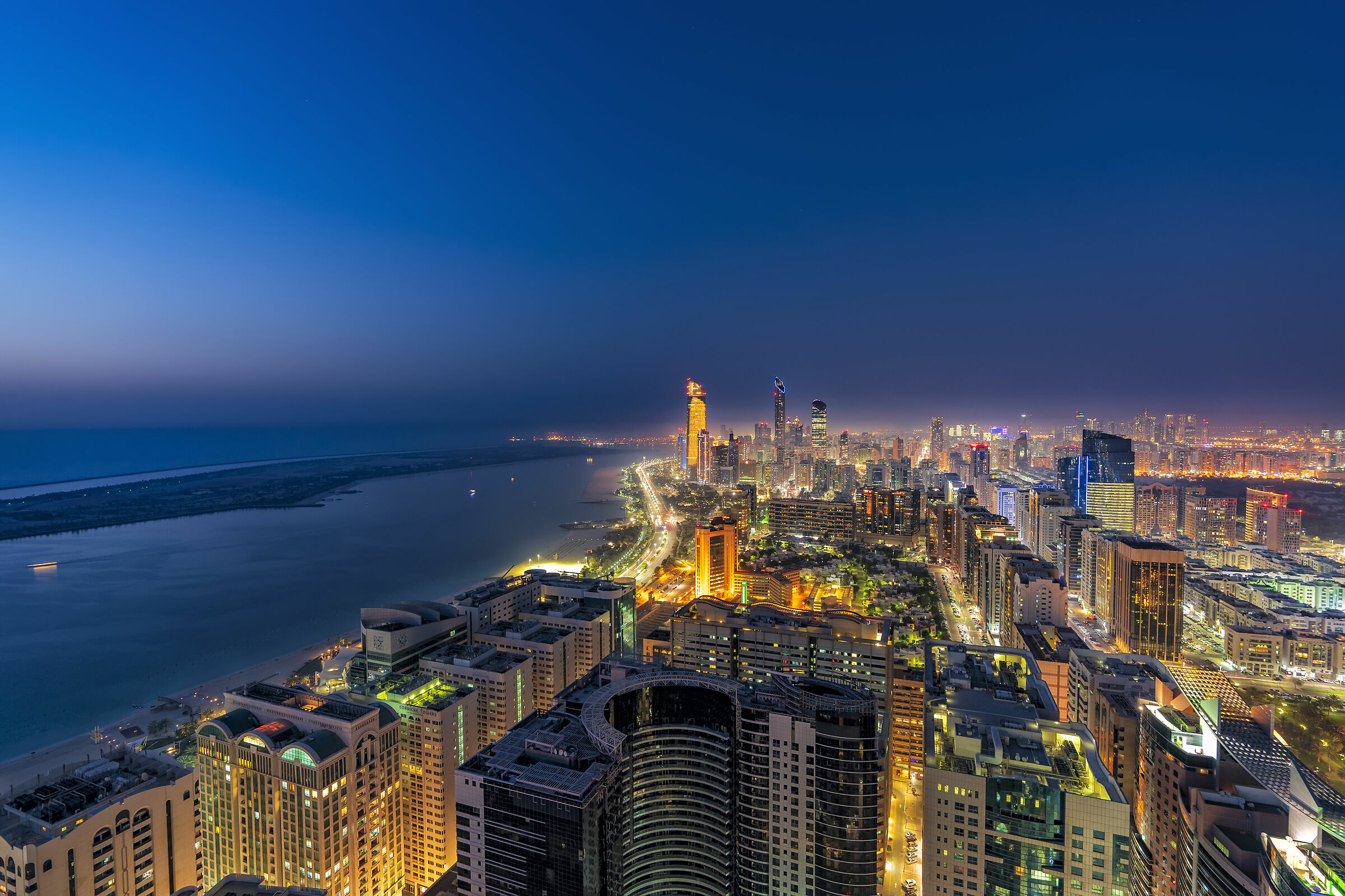 Night skyline of Abu Dhabi Cornice