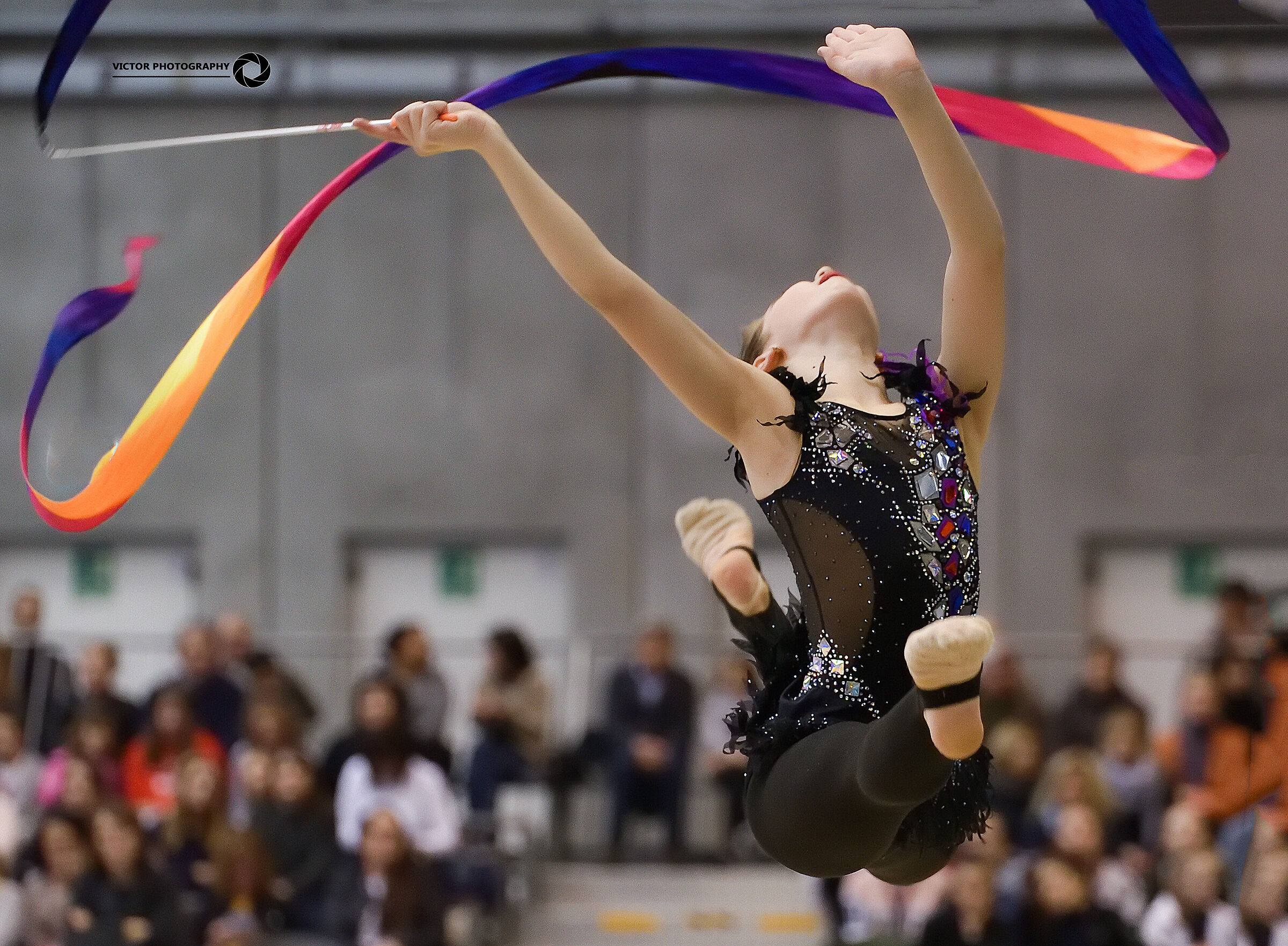 Salto enjambéé con nastro