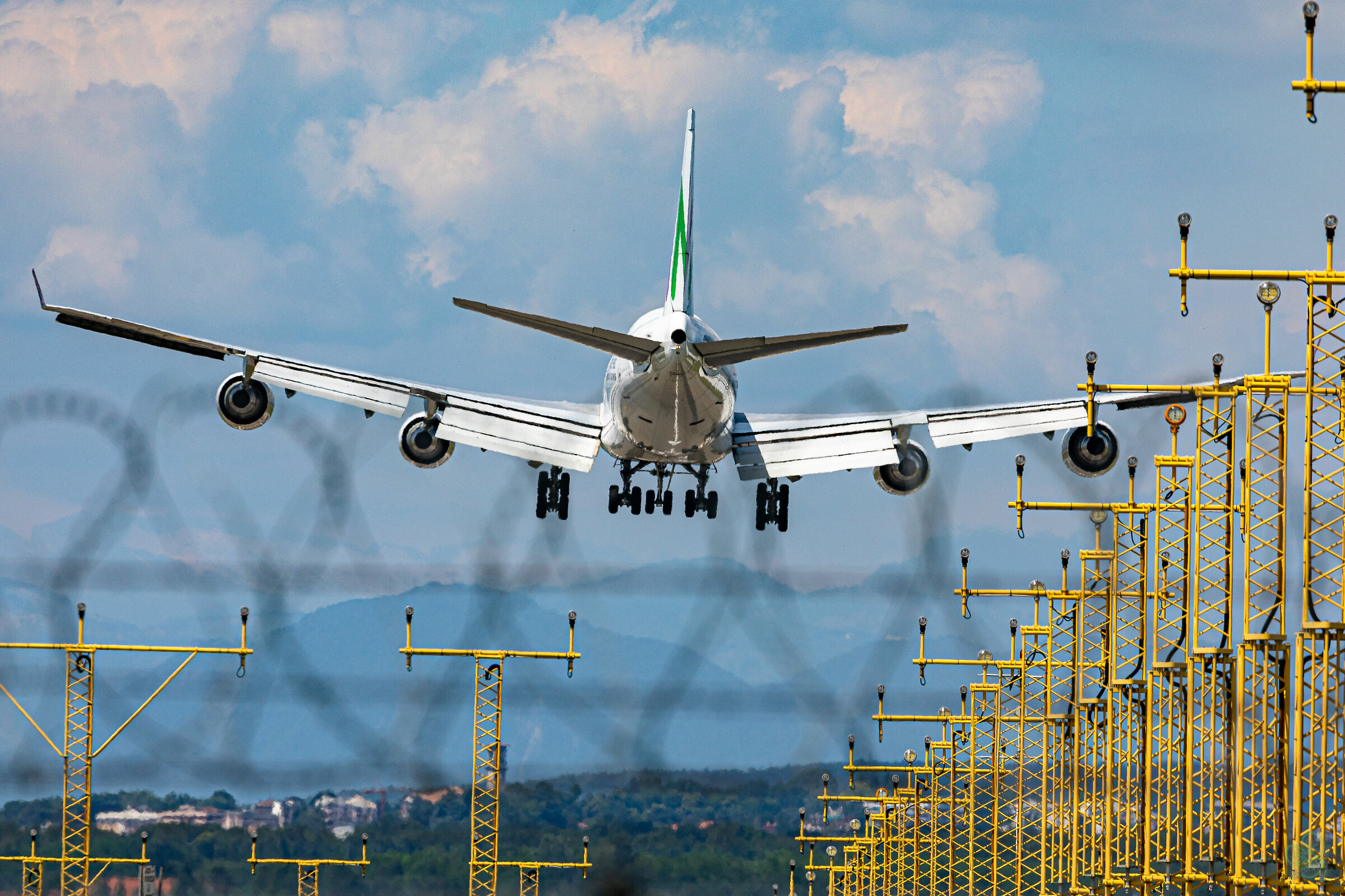 Boeing 747 during landing