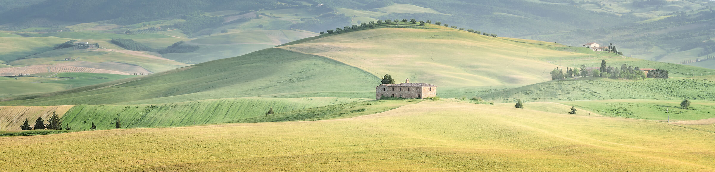 Pienza pano sunset