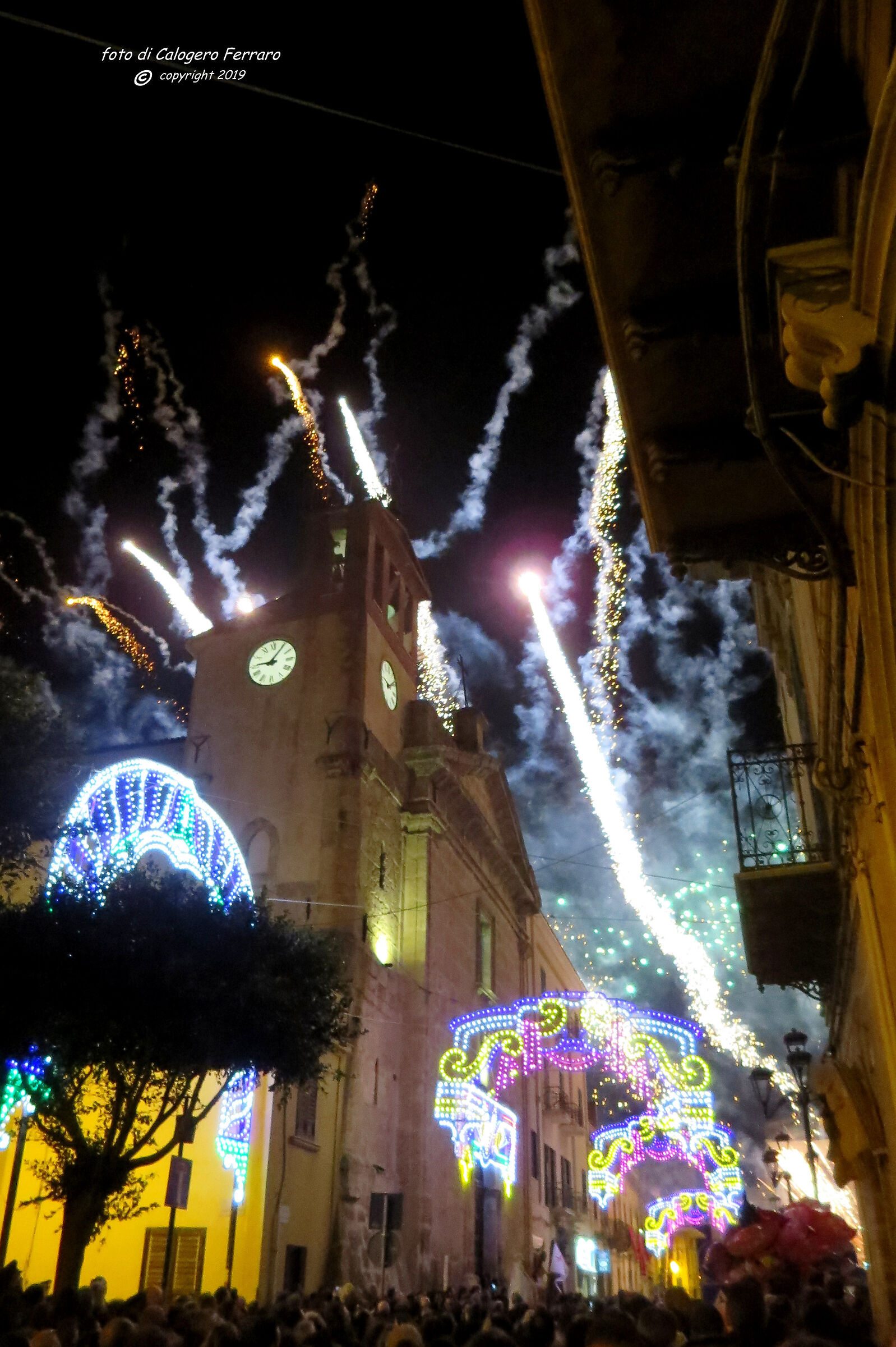 Fireworks on Easter evening in Riesi