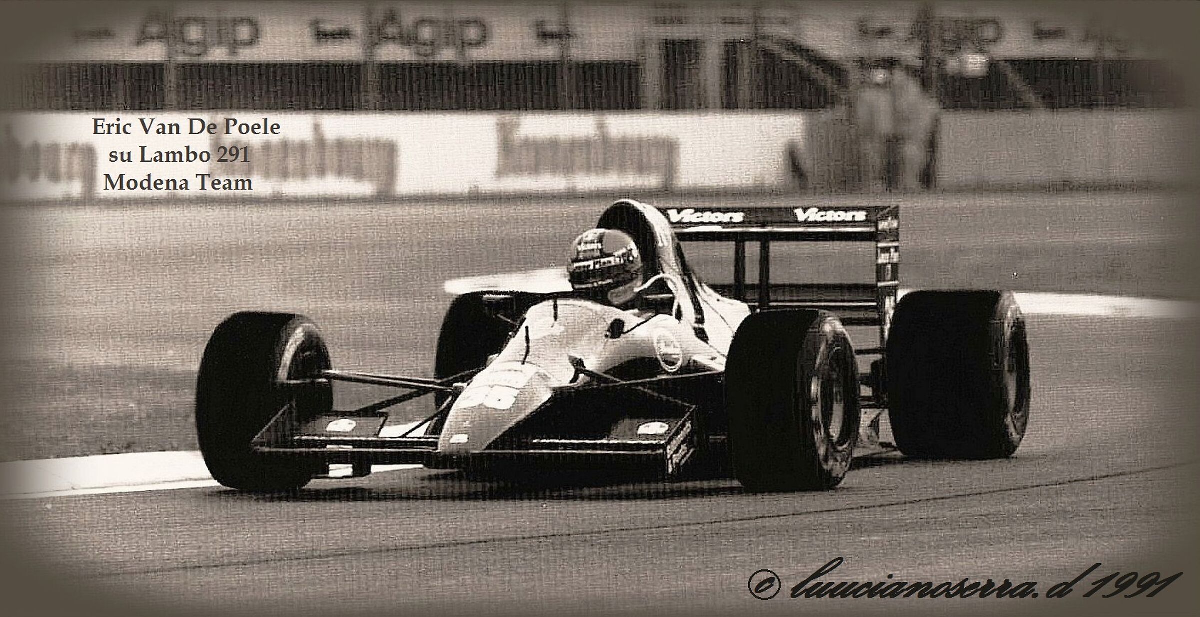 Eric Van De Poele on Lambo 291 Modena Team - 1991