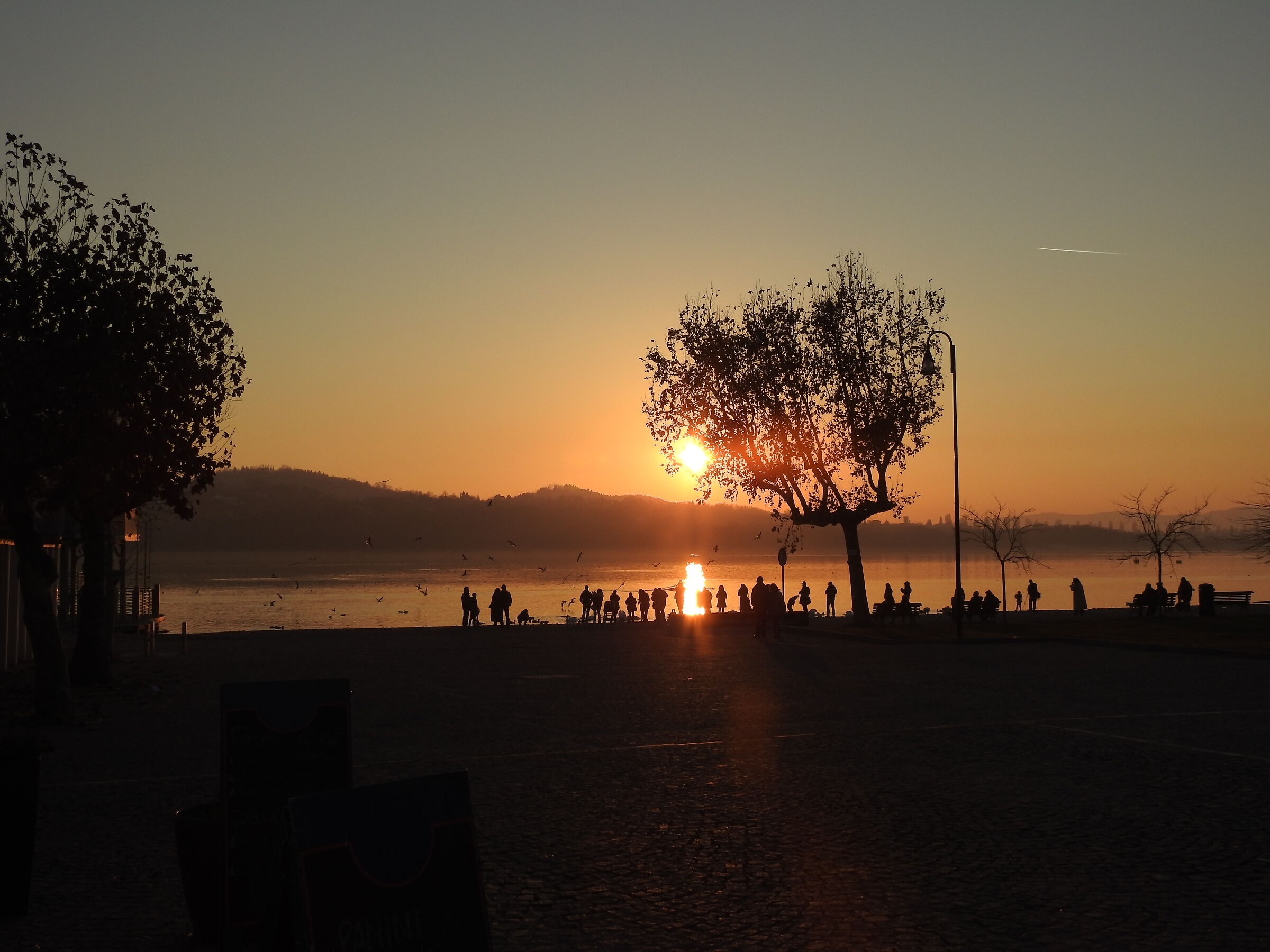 sunset over the lake