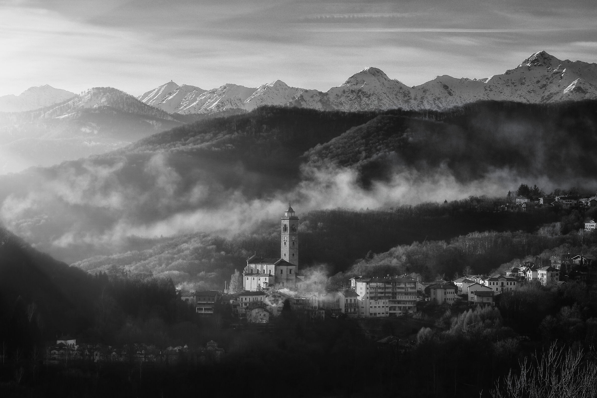 Sunset over San Lorenzo di Cellio
