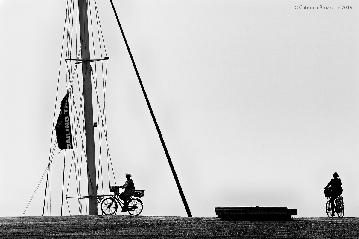 Pedalando sul molo