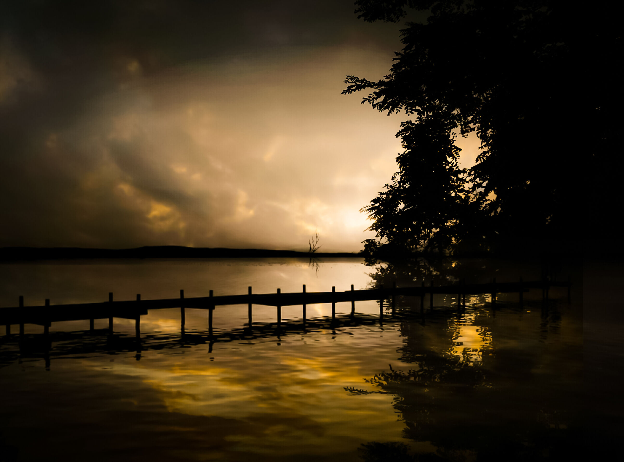 Sunset over the lake