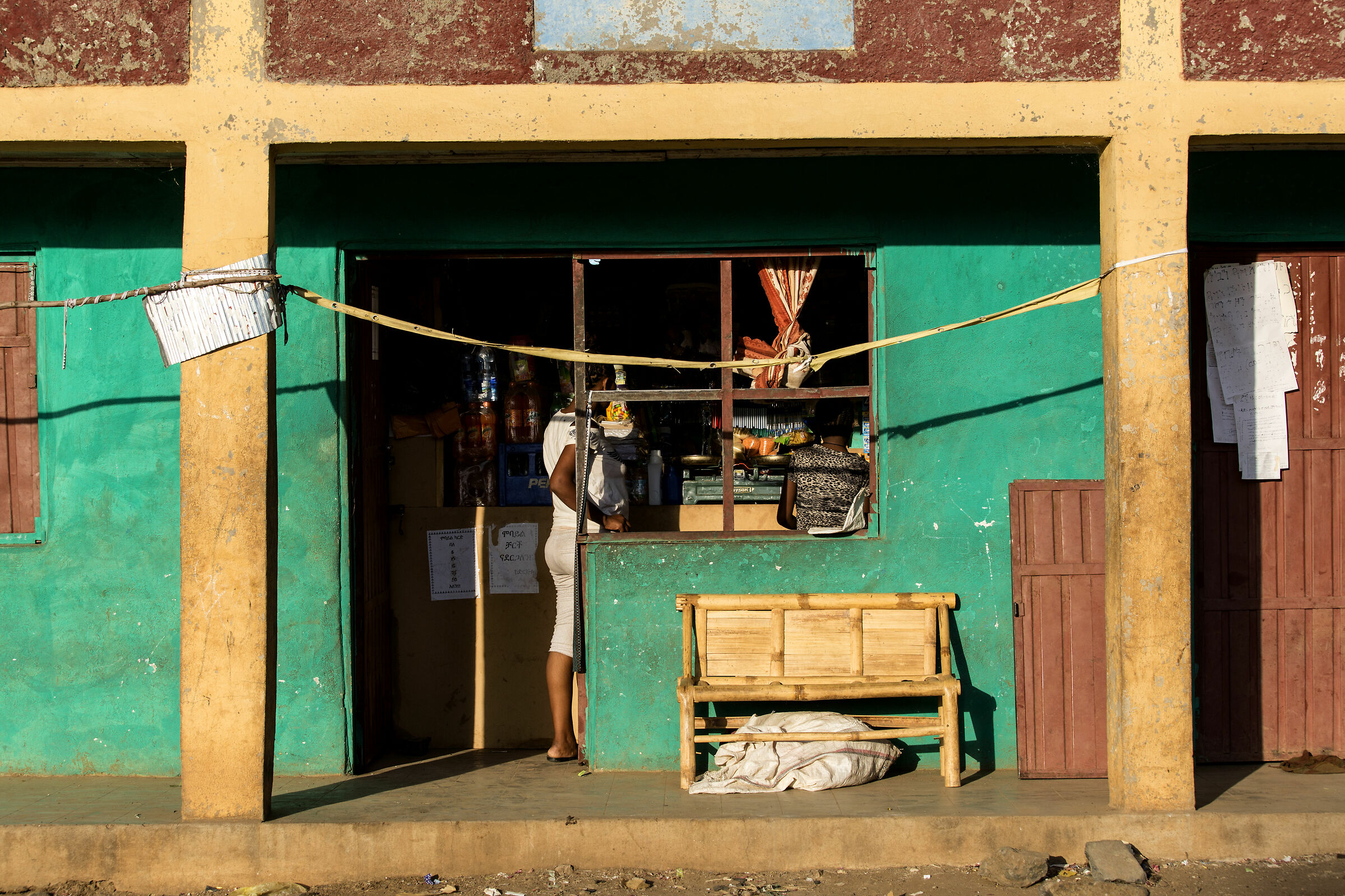 Shop in the light of sunset