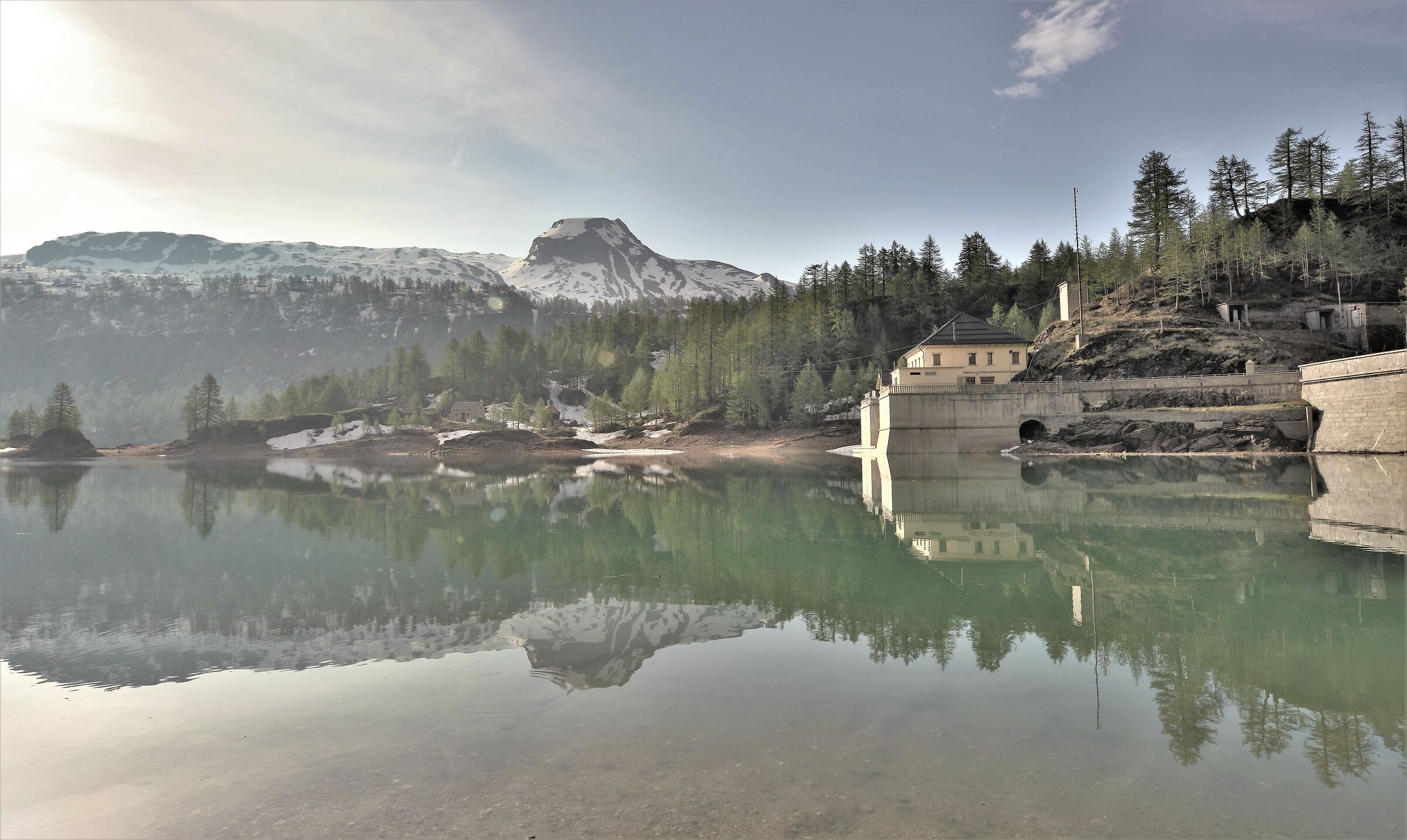 on the right the center of the enel dam